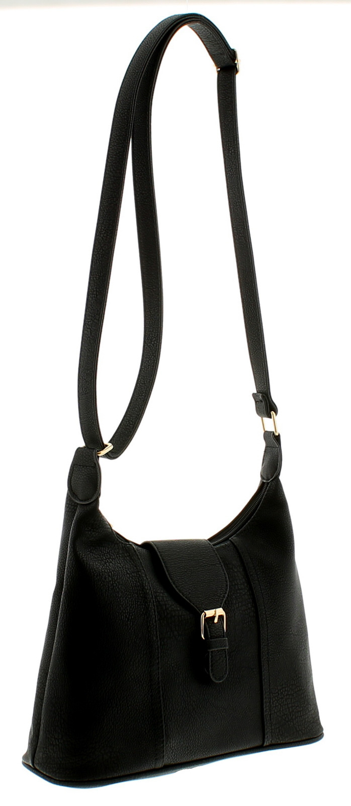 Womens Crossbody Bag Moira Buckle Zip Fastening black