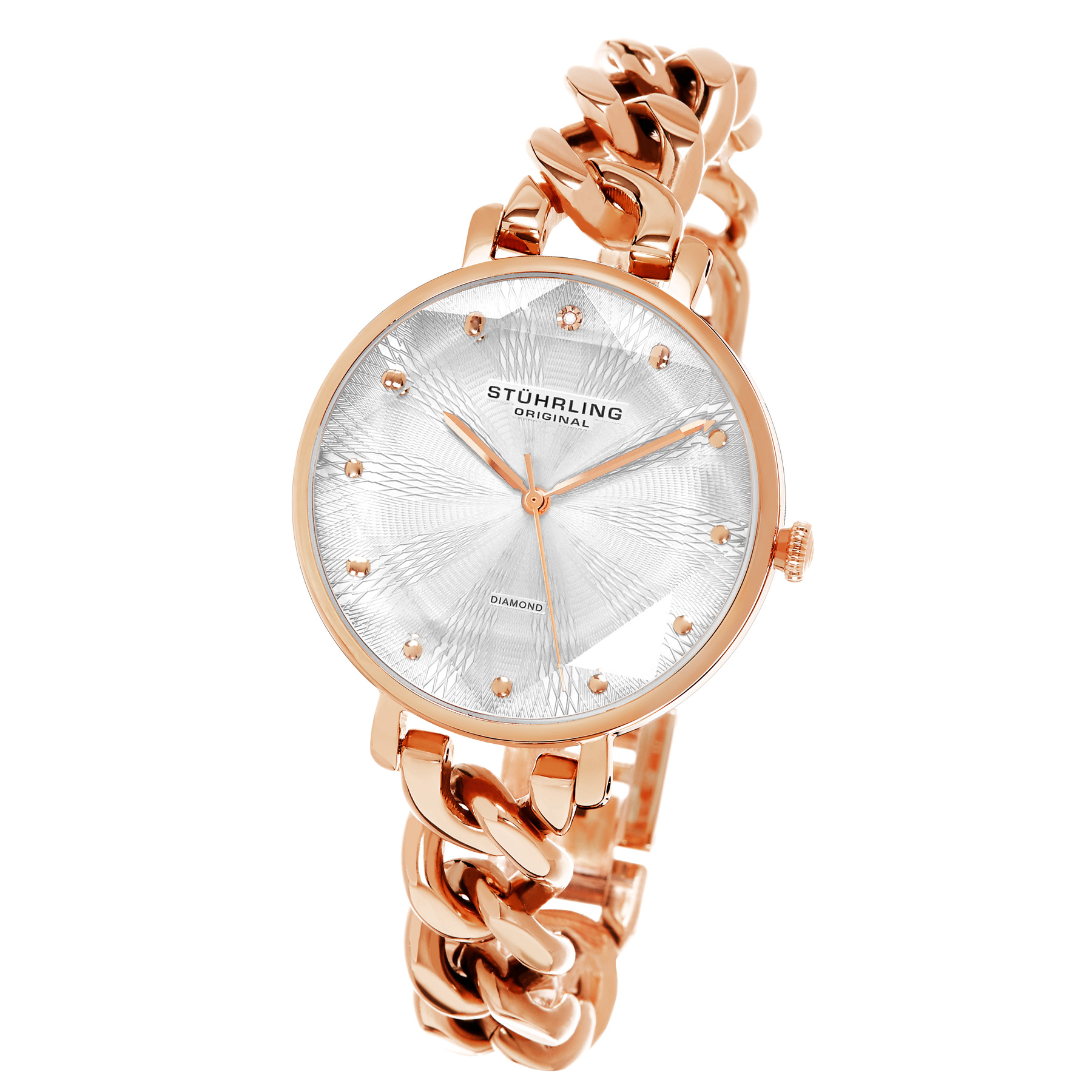Stührling Rosen Guld och Silver Vogue Quartz 38mm analoga klockor dam – bild 2