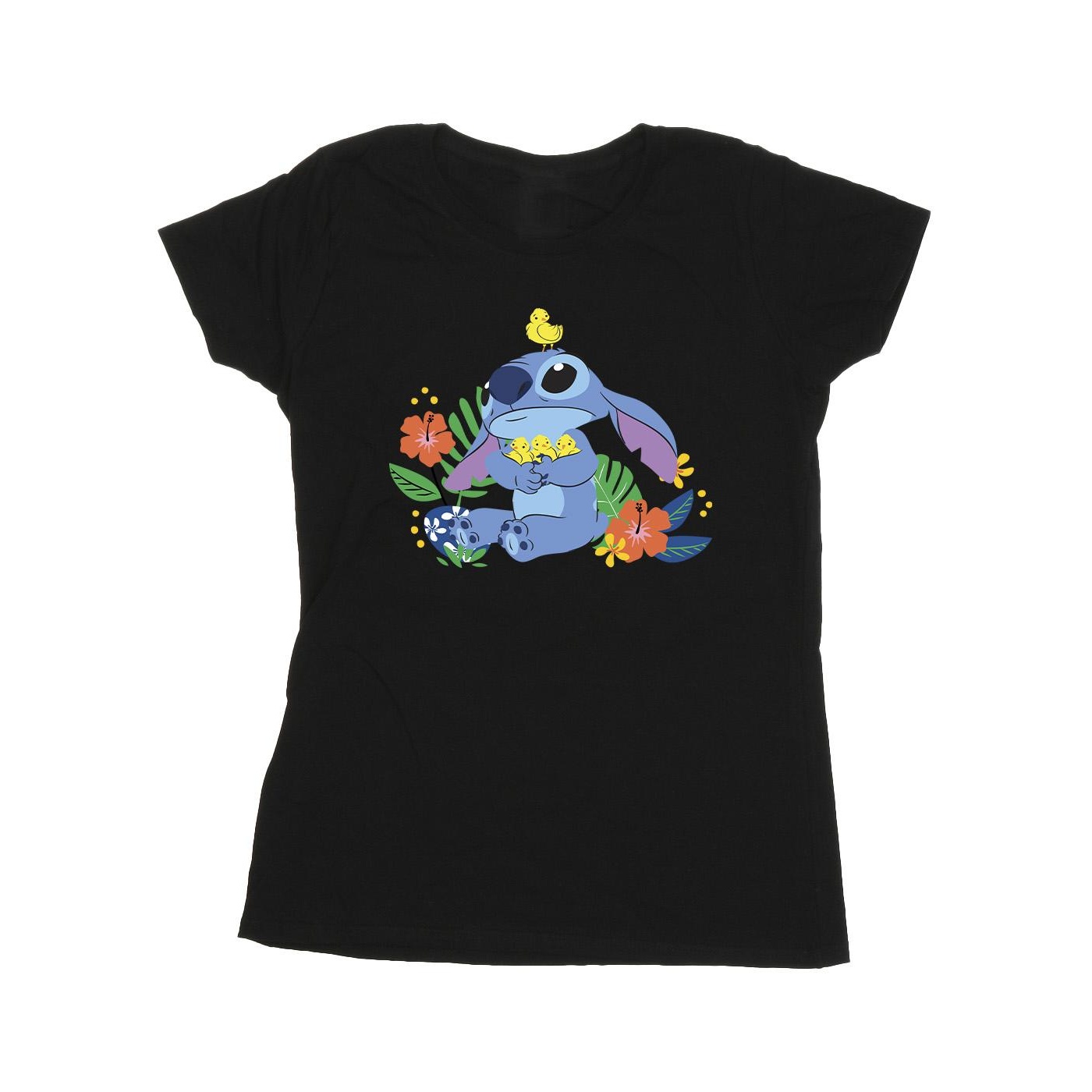 Thumbnail - Disney - "Lilo & Stitch Birds" T-Shirt für Damen (Schwarz)