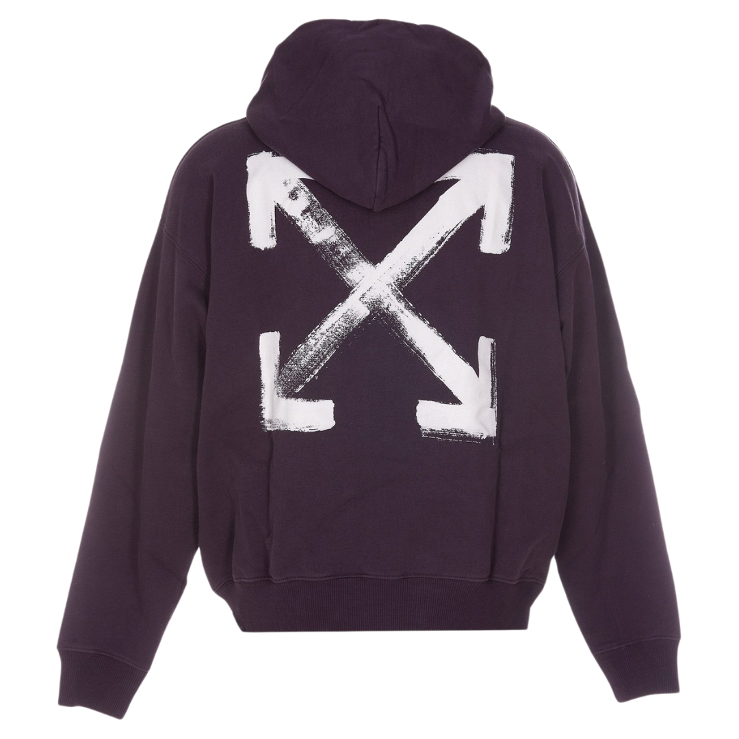 Paint Arrow Logo Slim Fit Aubergine Purple Hoodie 2
