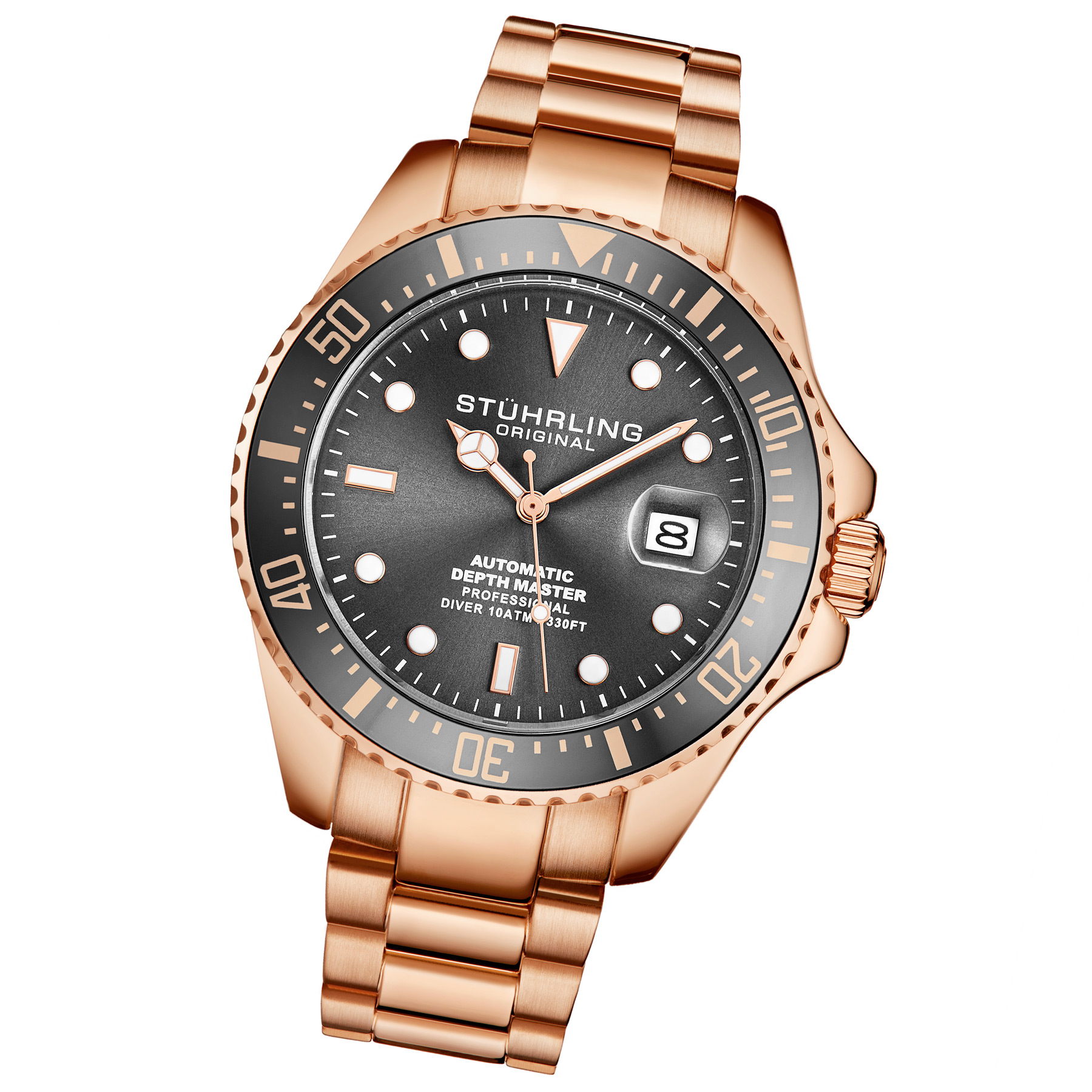 Stührling Roséguld och Grå Depthmaster Automatisk 42mm analoga klockor herr – bild 2