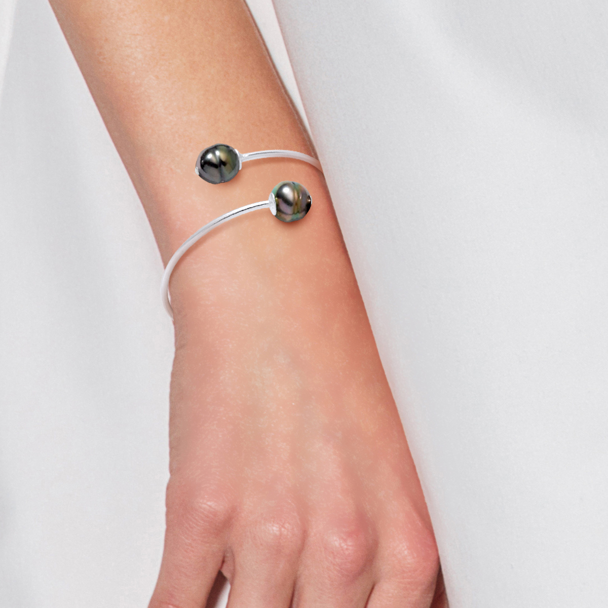 Diadema Armband You & Me Silver 2 äkta Tahitipärlor dam – bild 2