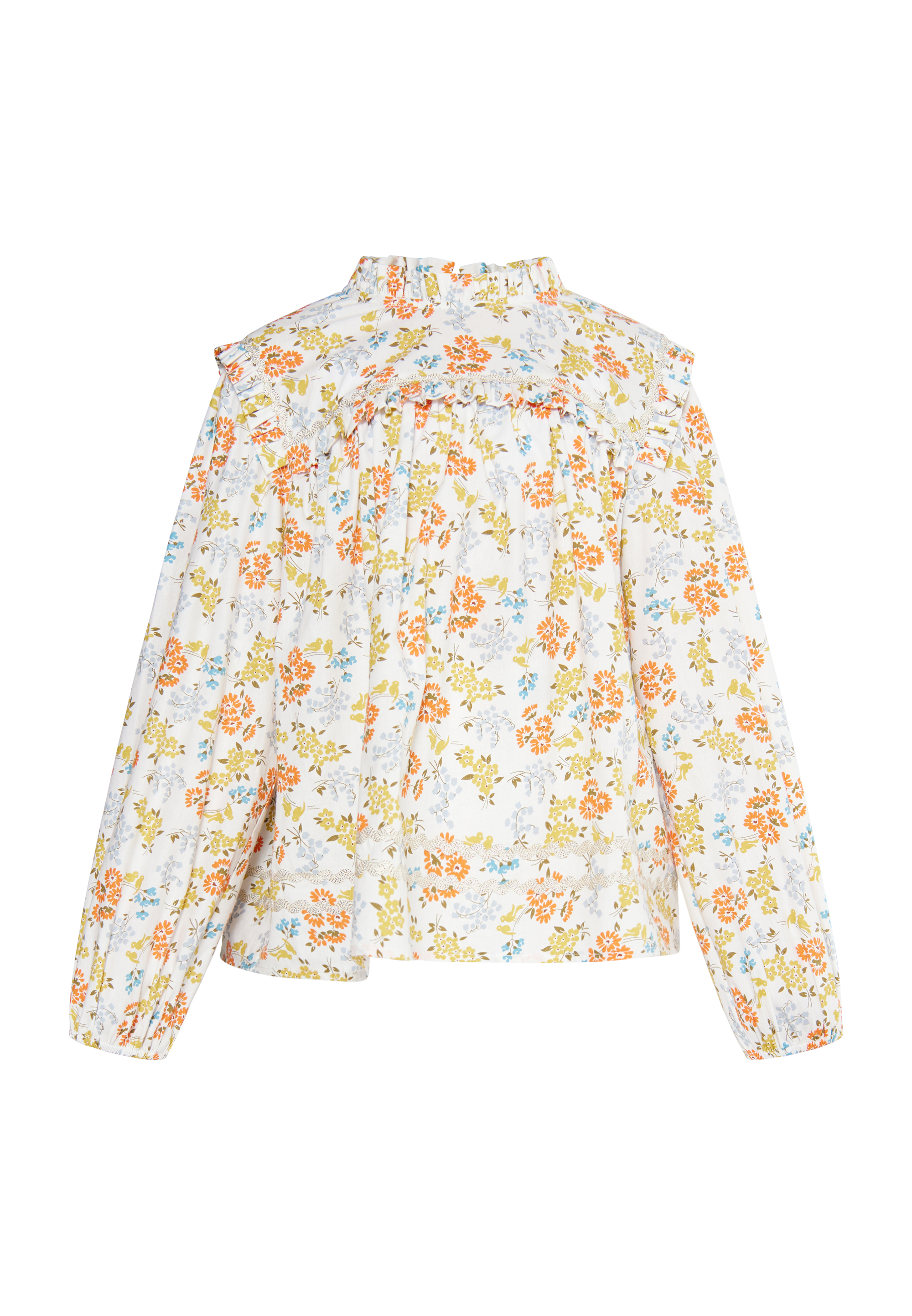 Thumbnail - Dreimaster Bluse Mädchen (Kids) Orange Mehrfarbig