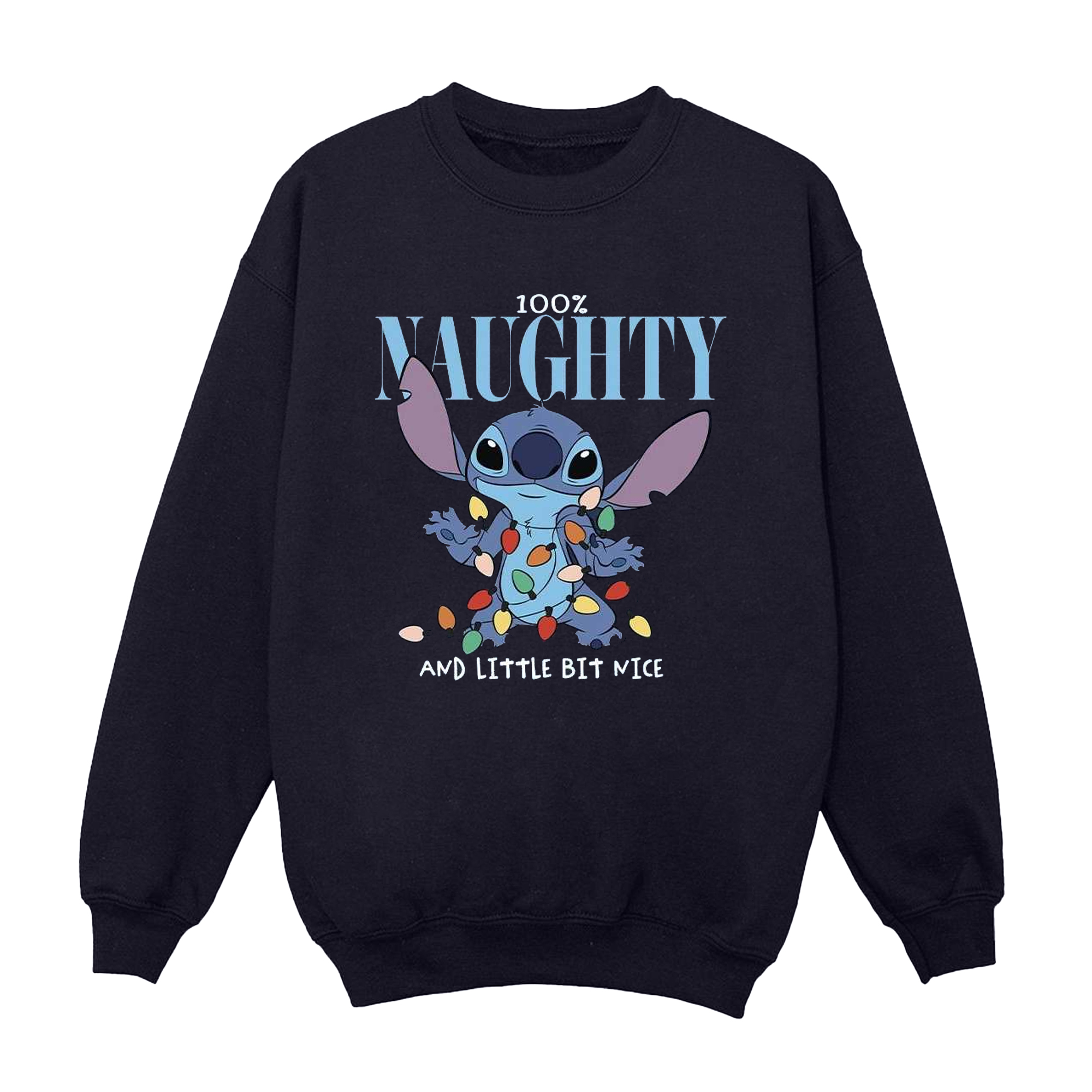 Thumbnail - Disney - "Naughty & Nice" Sweatshirt für Damen (Marineblau)