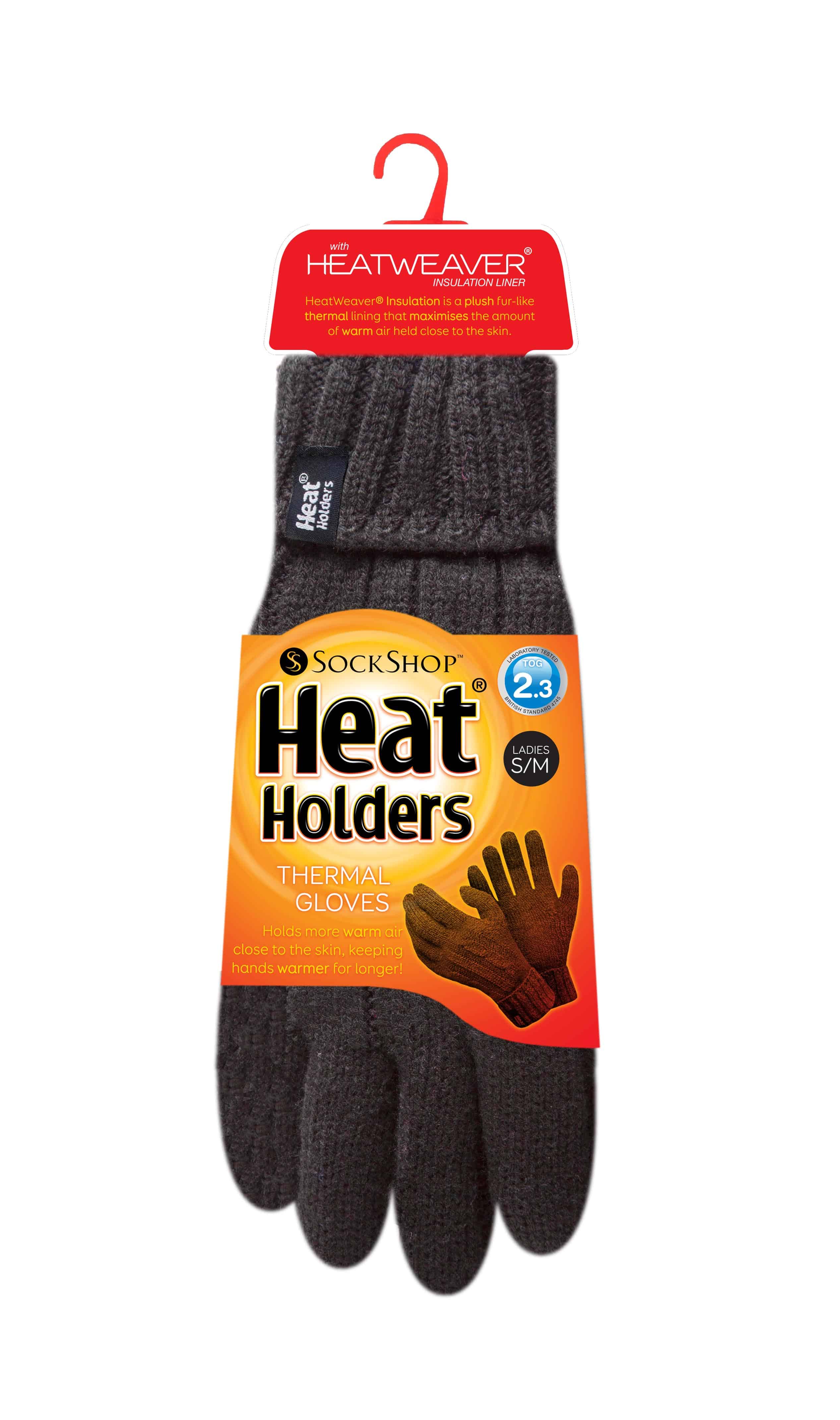 Heat Holders Värmehållare Kabelstickade 2,3-tumshandskar för damer för vintern – bild 2