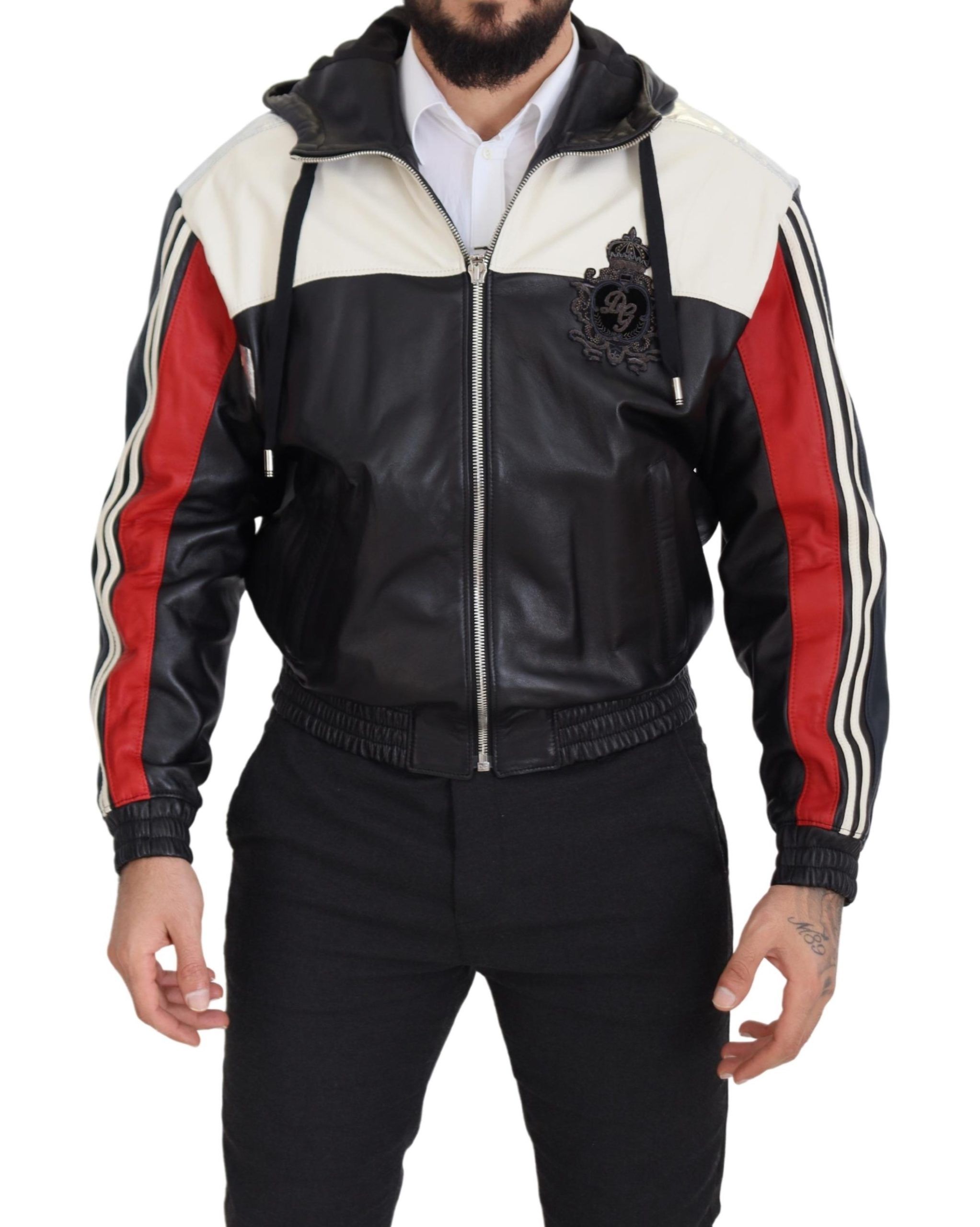 Läder Huva Blouson Jacka Herrjacka