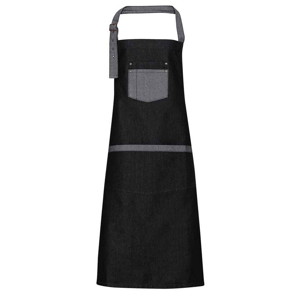 Thumbnail - Premier Unisex Adult Domain Full Apron (Black Denim)