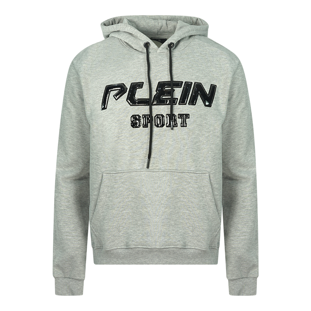 Thumbnail - Plein Sport Schwarzes Logo Grauer Hoodie