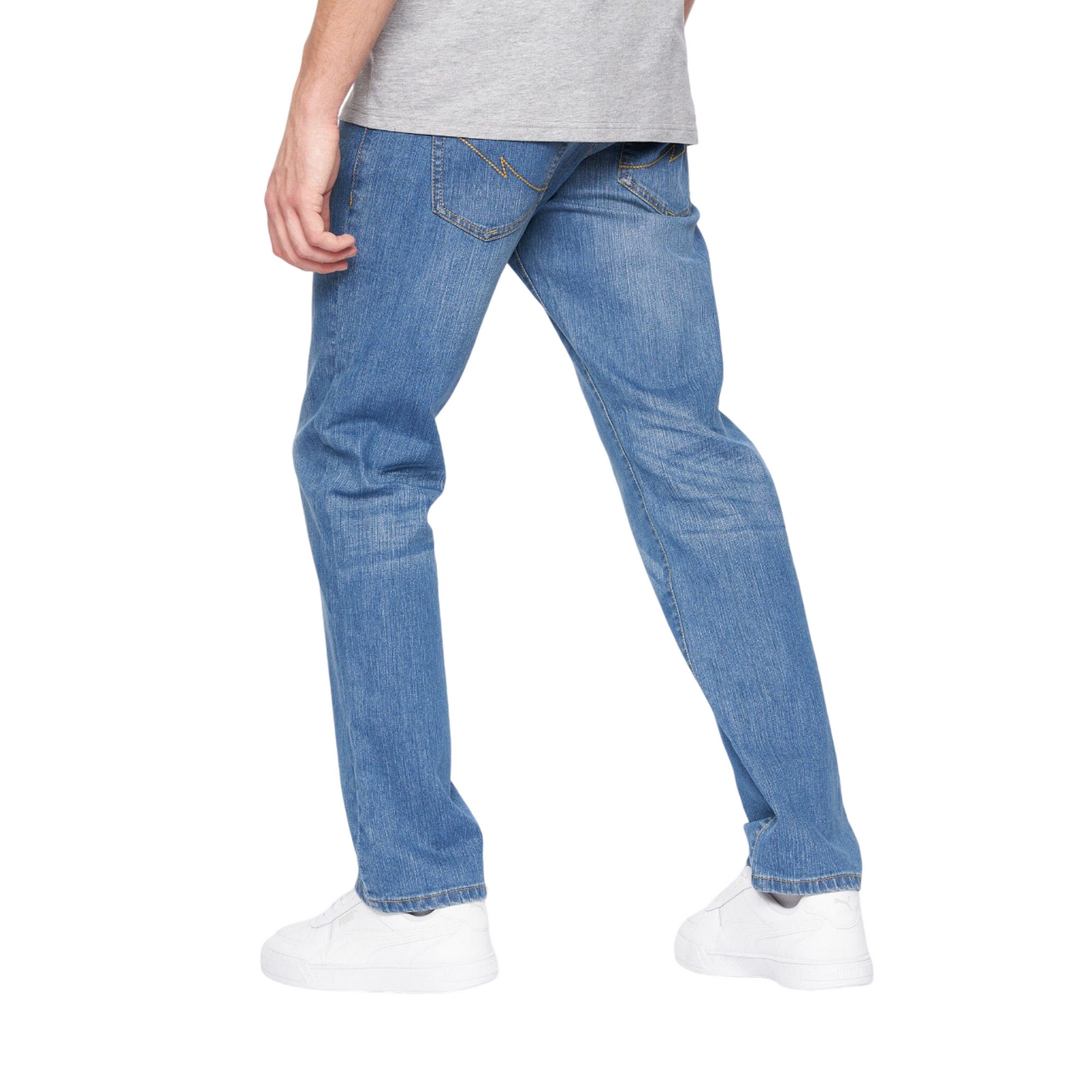 Crosshatch Mens Bandol Straight Leg Jeans (Light Wash) herr – bild 2