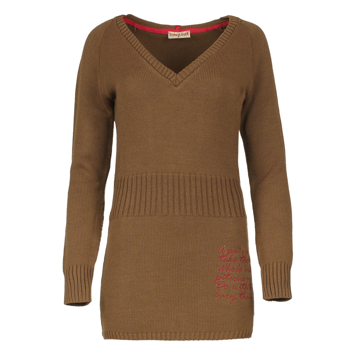 Thumbnail - Gestricktes Tunikakleid mit gerippter Taille