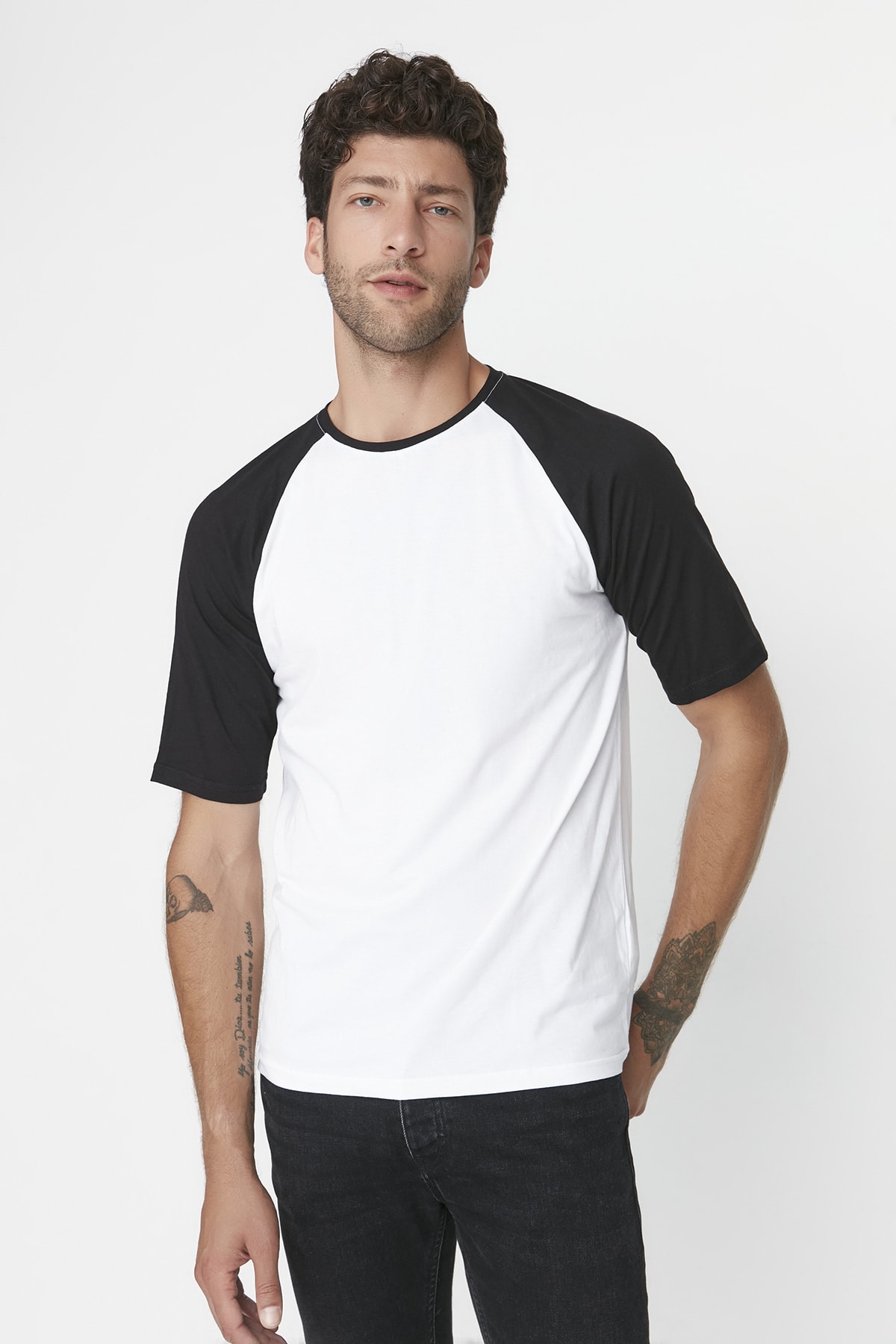 Trendyol Herrar Raglanärm Färgblock T-shirt – bild 2