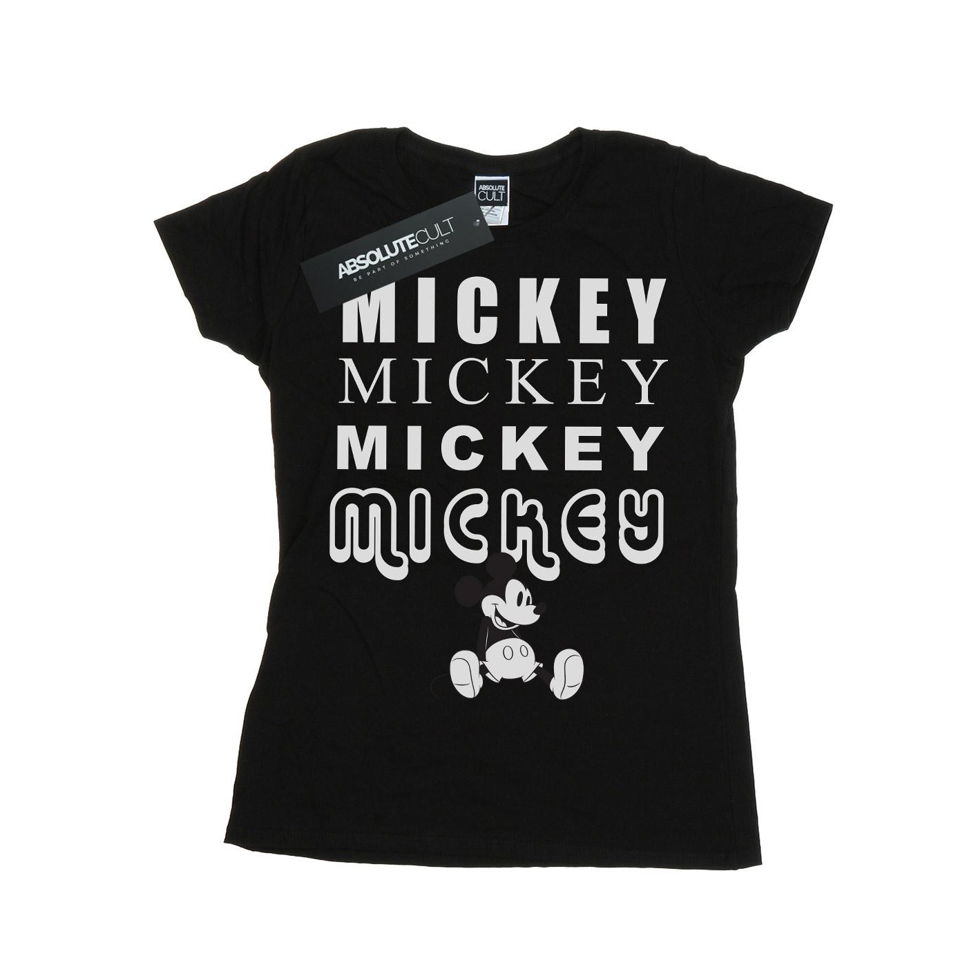 Thumbnail - Disney - "Mickey Mouse Sitting" T-Shirt für Damen (Schwarz)