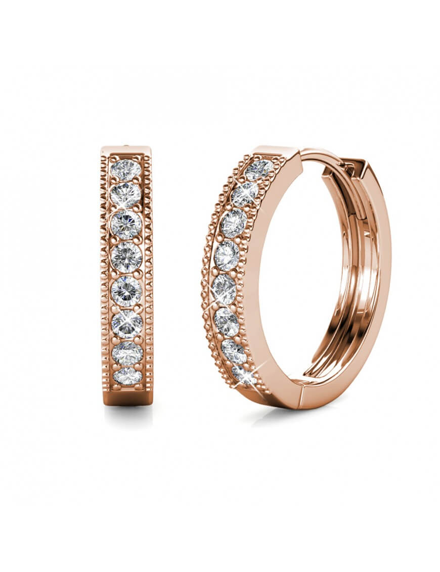 Eclat Ohrringe - Rose Gold und Kristall