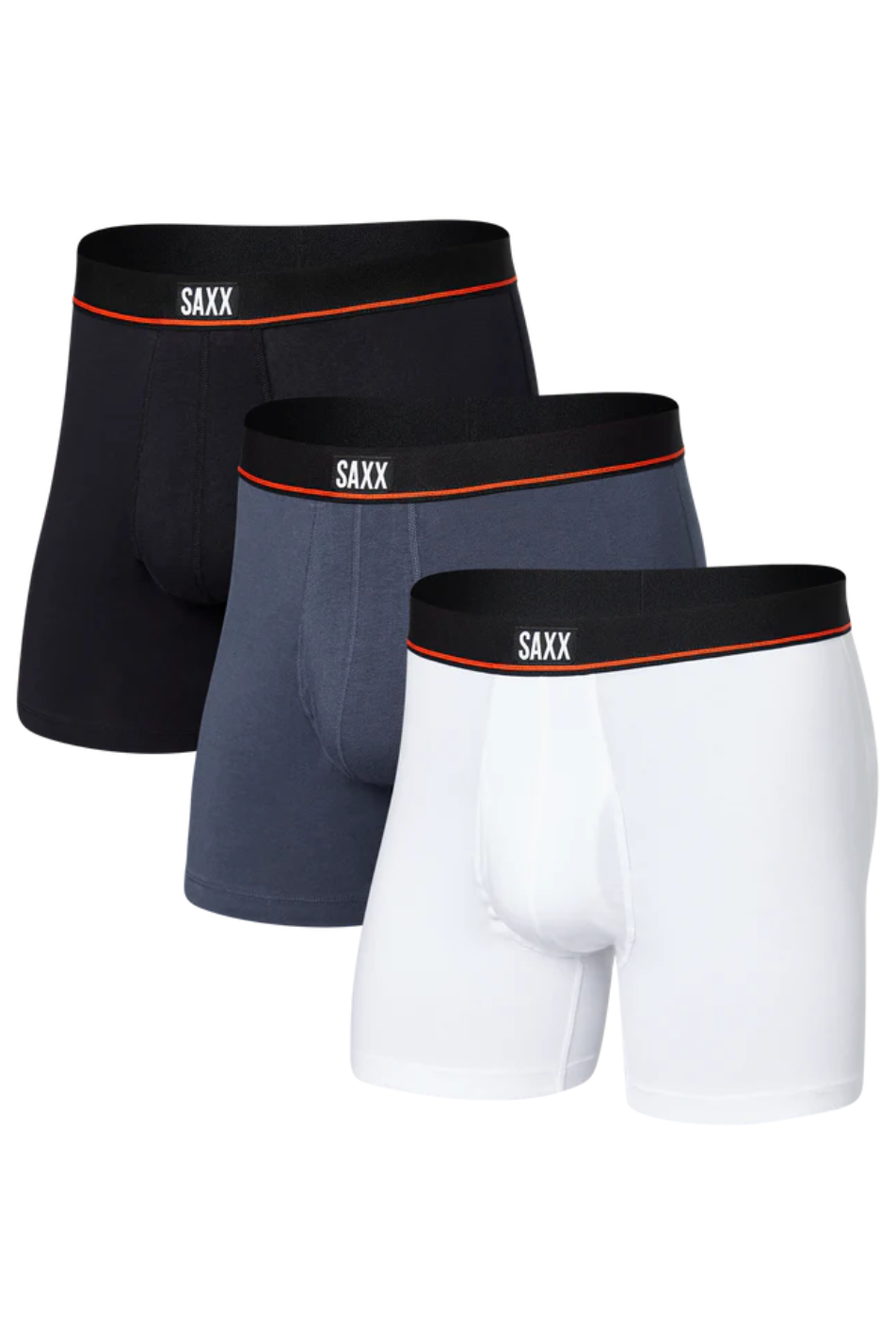 SAXX 3 Pack Mens Non-Stop Stretch Cotton Boxer Brief - Multicolour - Size Small