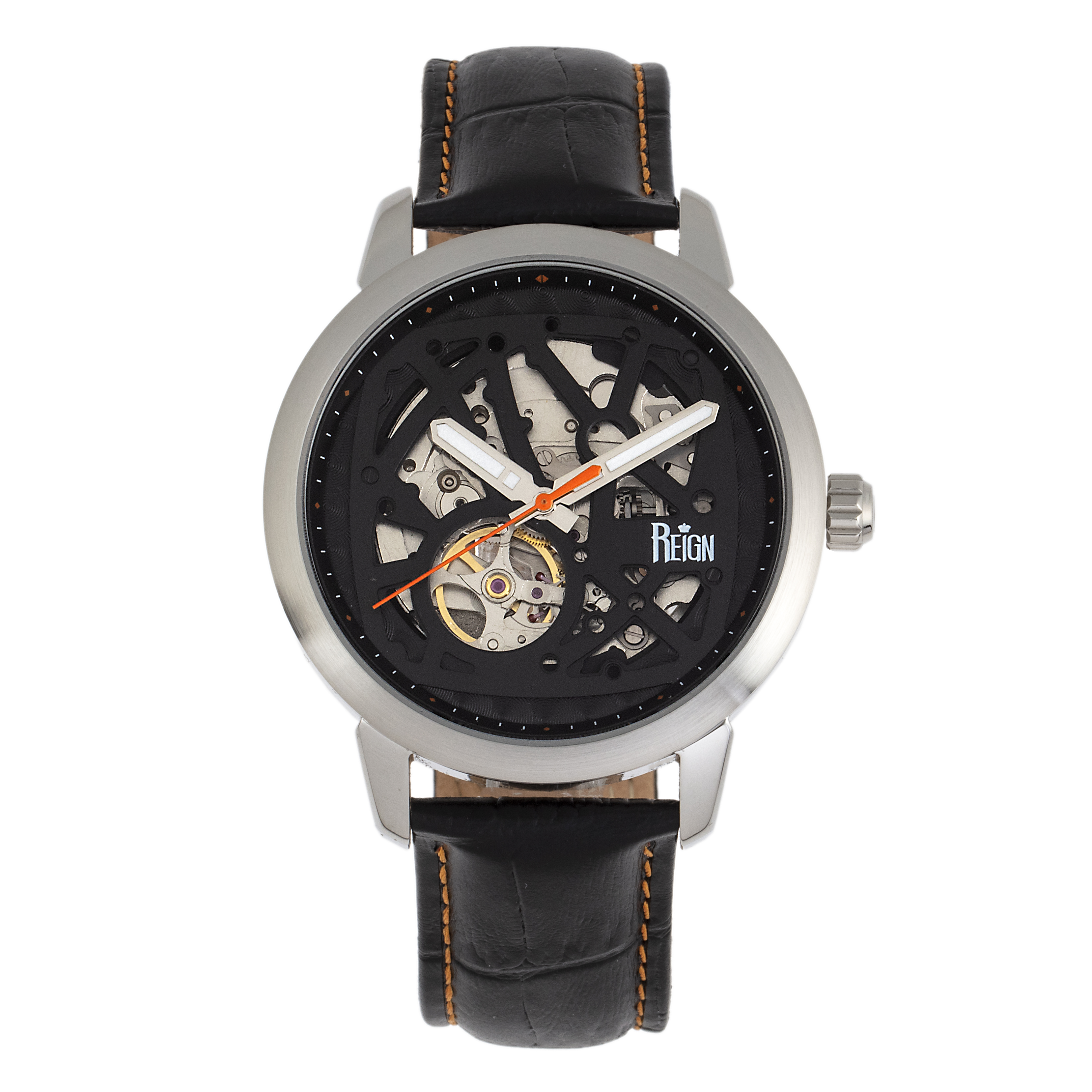 Thumbnail - Reign Rudolf Automatik-Skelett-Lederarmbanduhr