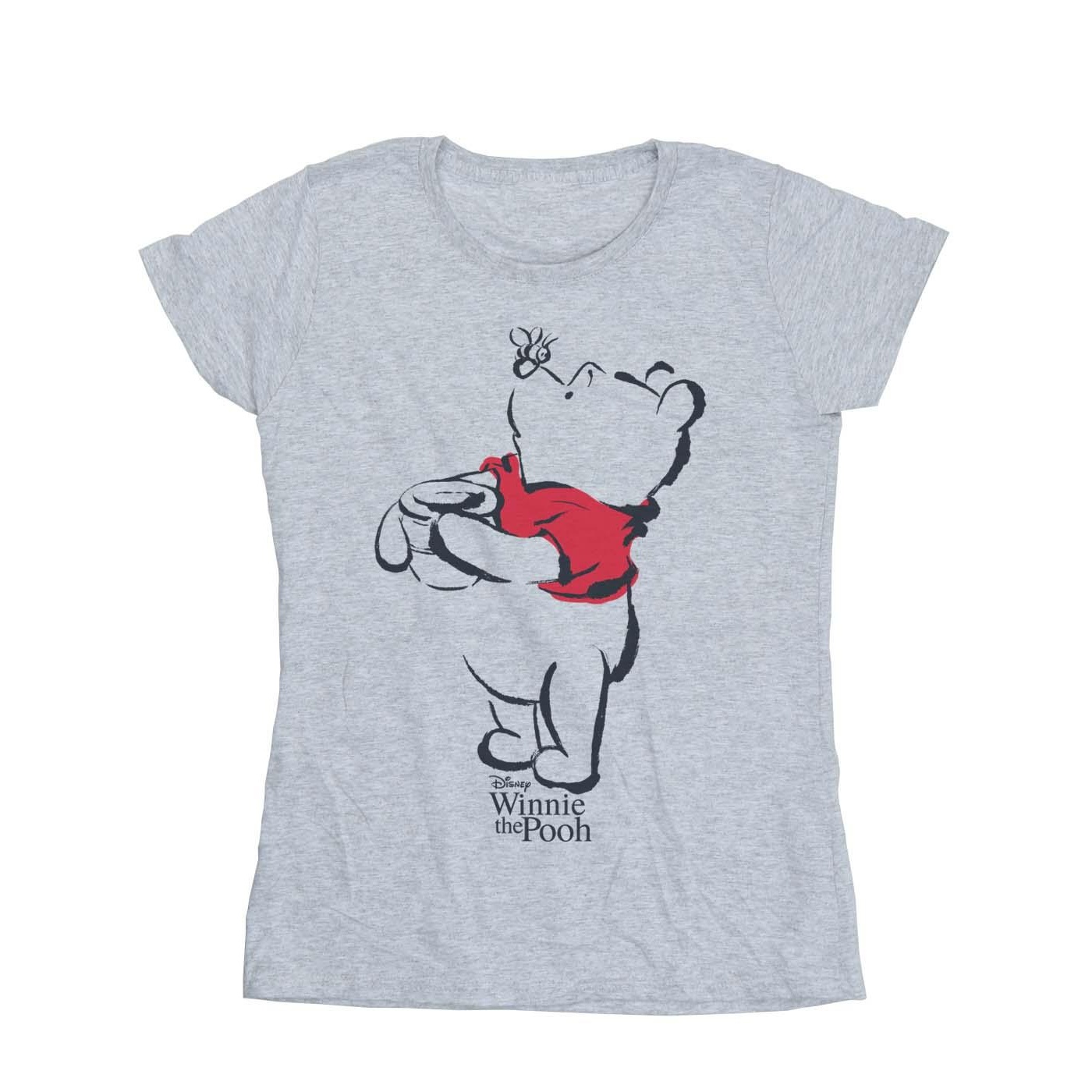 Thumbnail - Disney - "Winnie The Pooh Drawing" T-Shirt für Damen (Grau)