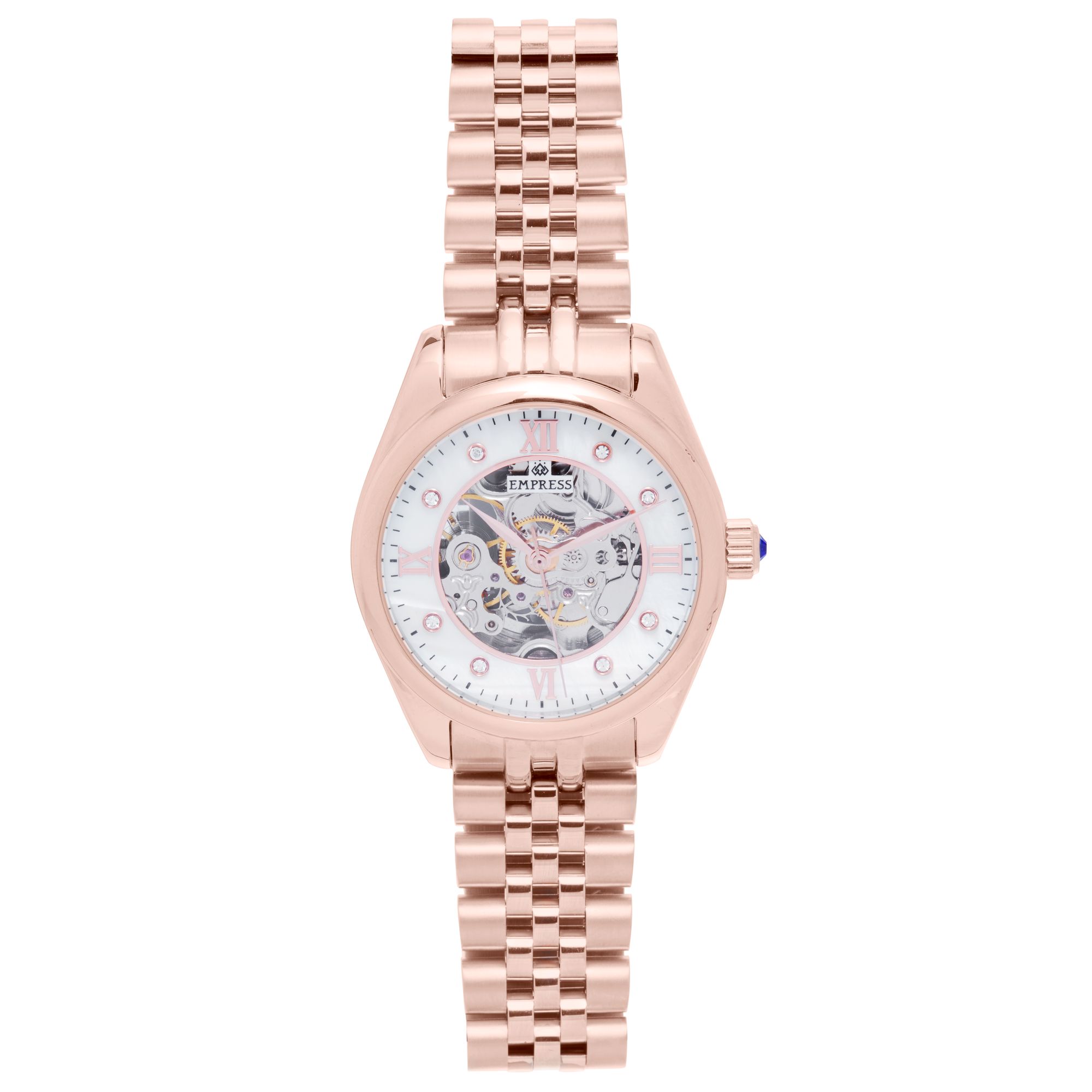 Empress Magnolia Automatic MOP Skeleton Dial Bracelet Watch
