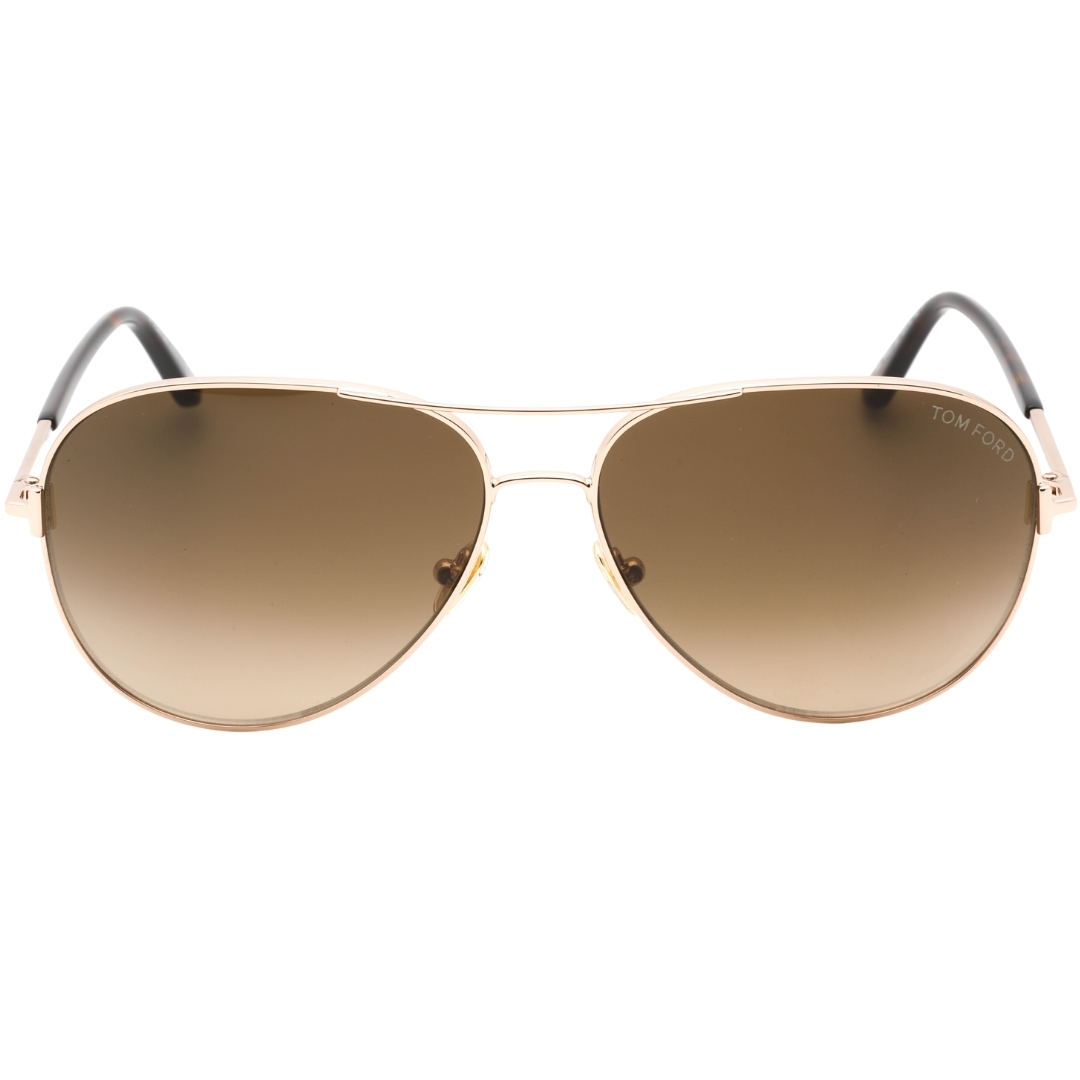 Tom Ford Mens FT0823 Clark 28F Shiny Rose Gold Sunglasses Metal - One Size