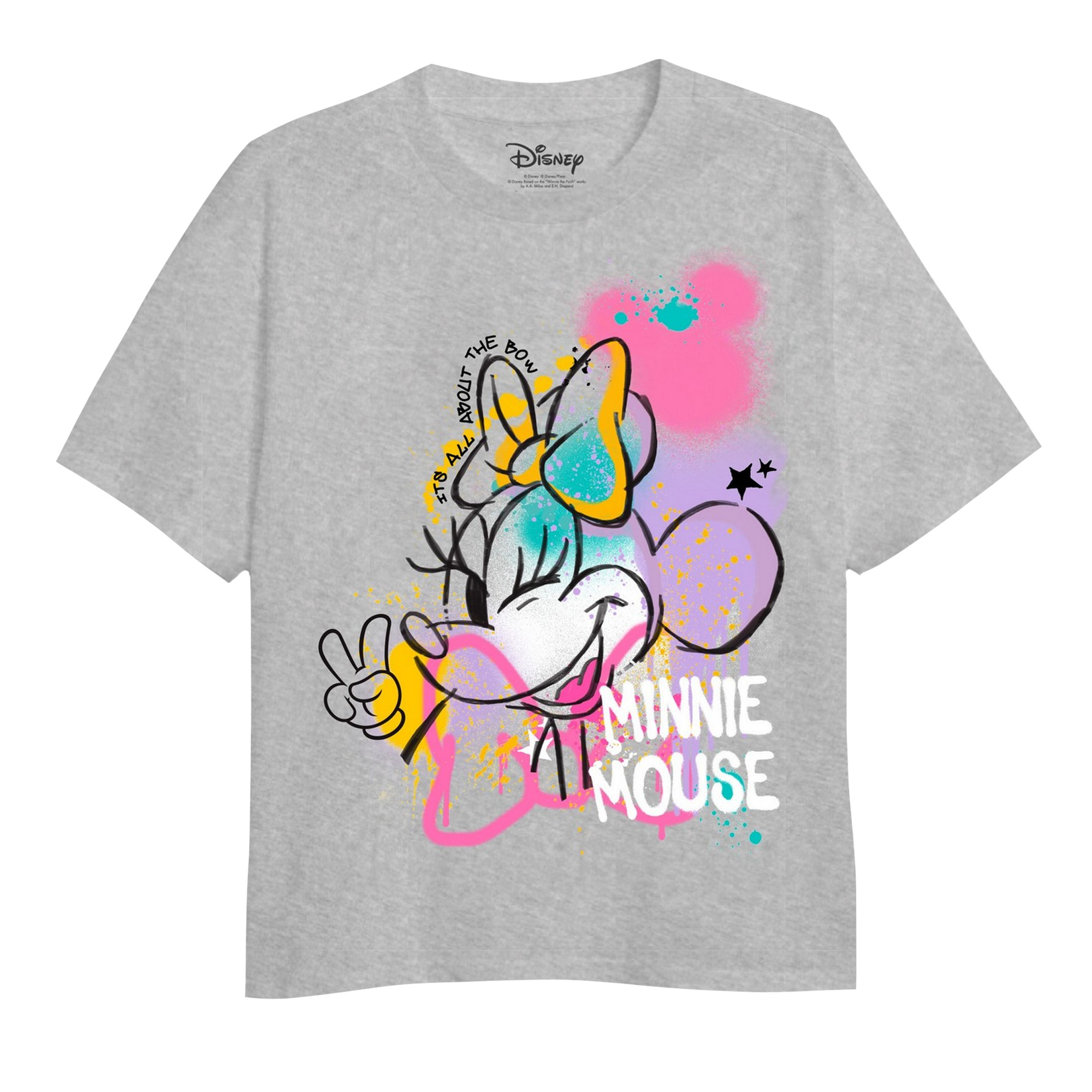 Thumbnail - Disney - T-Shirt für Mädchen (Grau meliert)