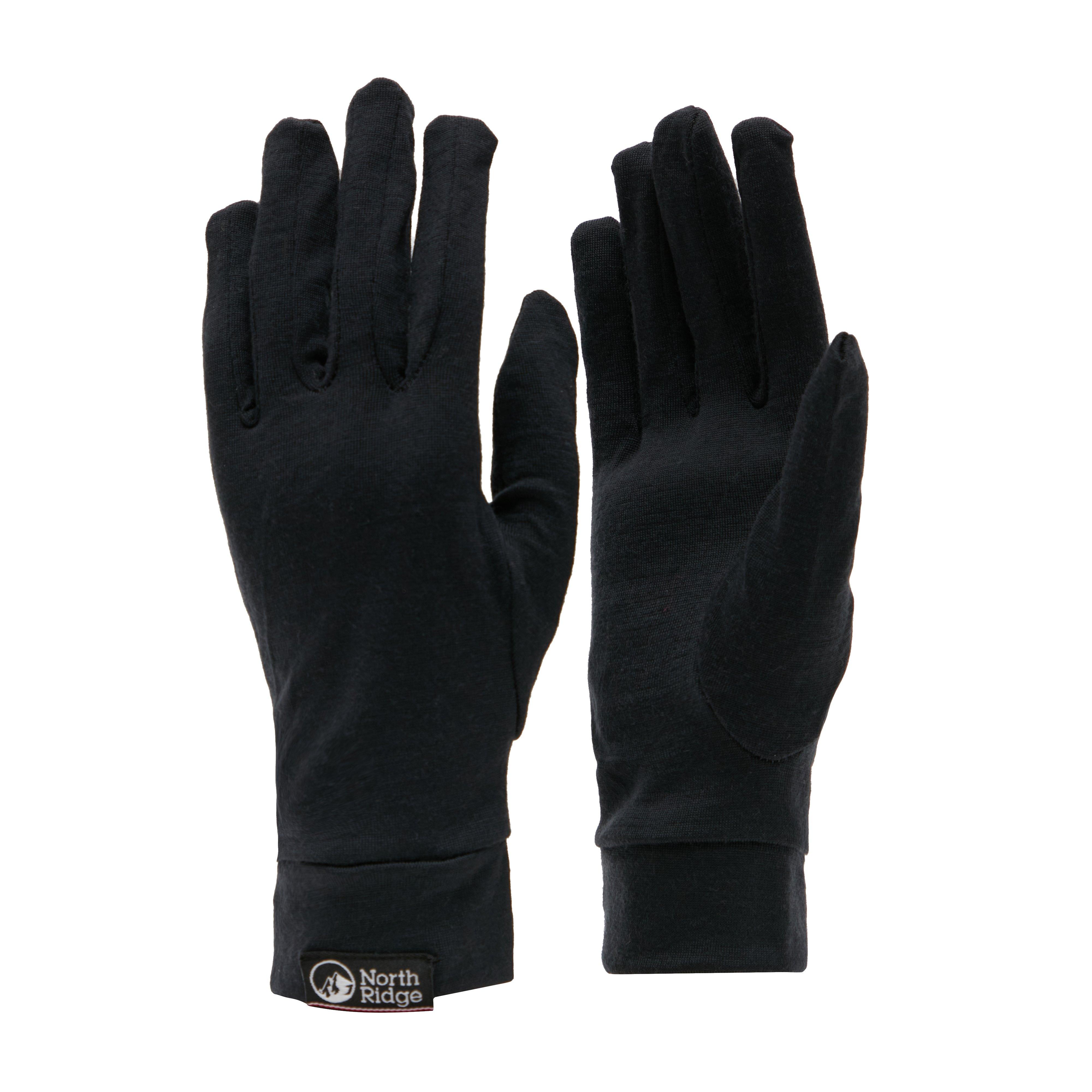 North Ridge Mens Convect Merino Gloves - Black - Size Medium