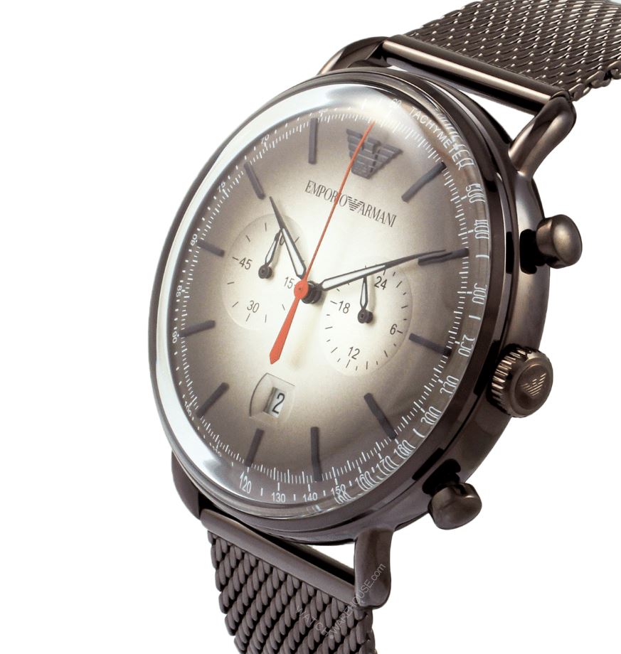 Emporio Armani AR11169 Brown Mesh Chronograph Men's Watch analoga klockor – bild 2