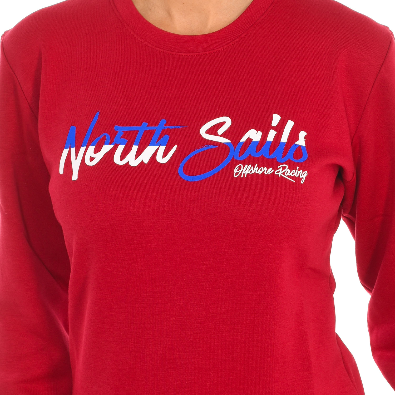 Långärmad sweatshirt med rund halsringning 9024250 dam 2