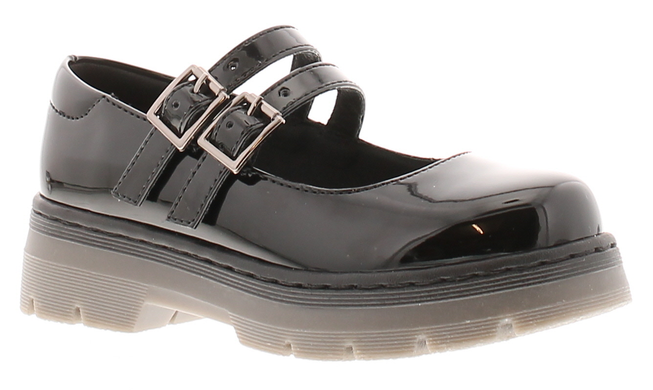 Miss Riot Girls Shoes School Junior Twinny black - Size UK 3