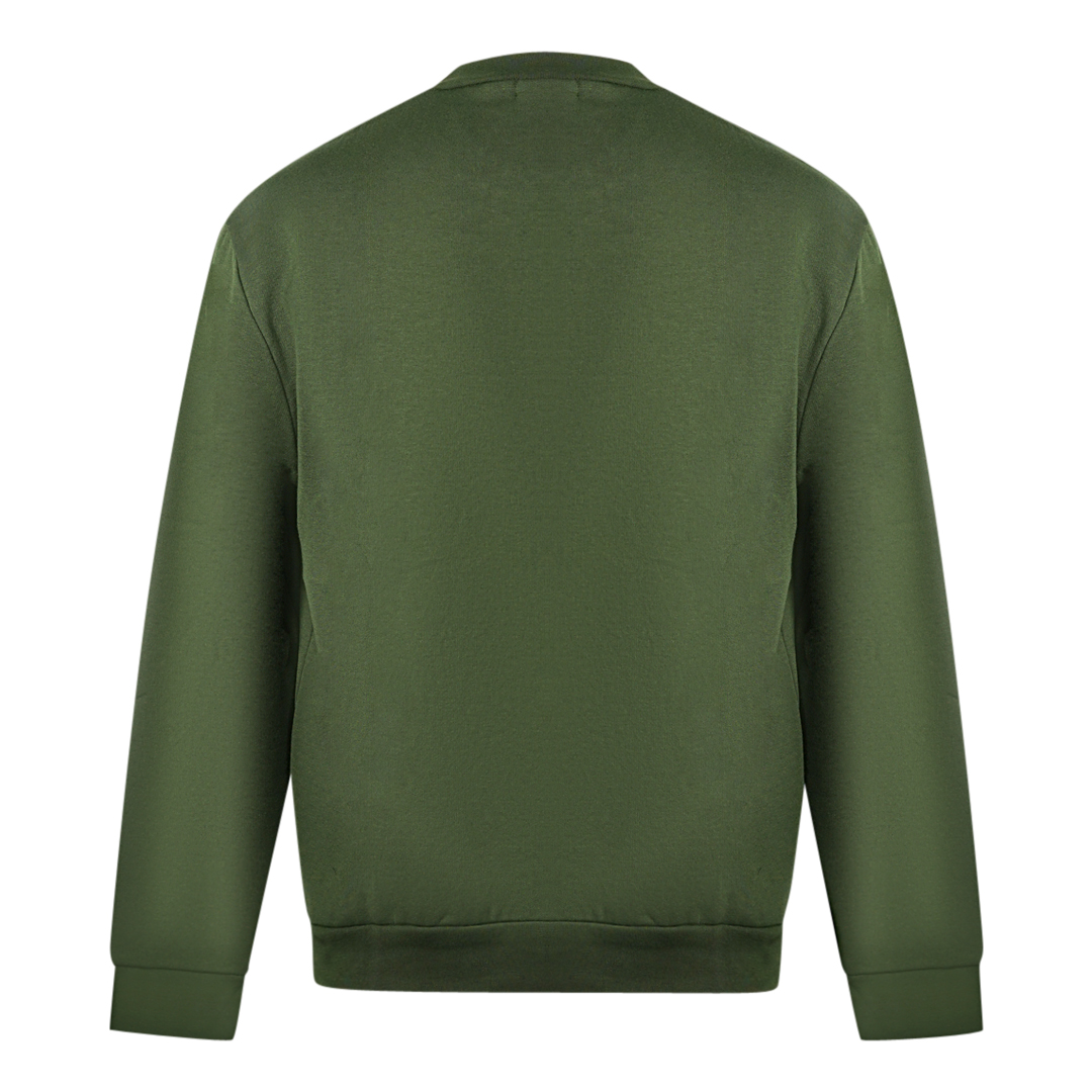 Roberto Cavalli Class Leopardmönstrad Logotyp Olivgrön Tröja herr – bild 2