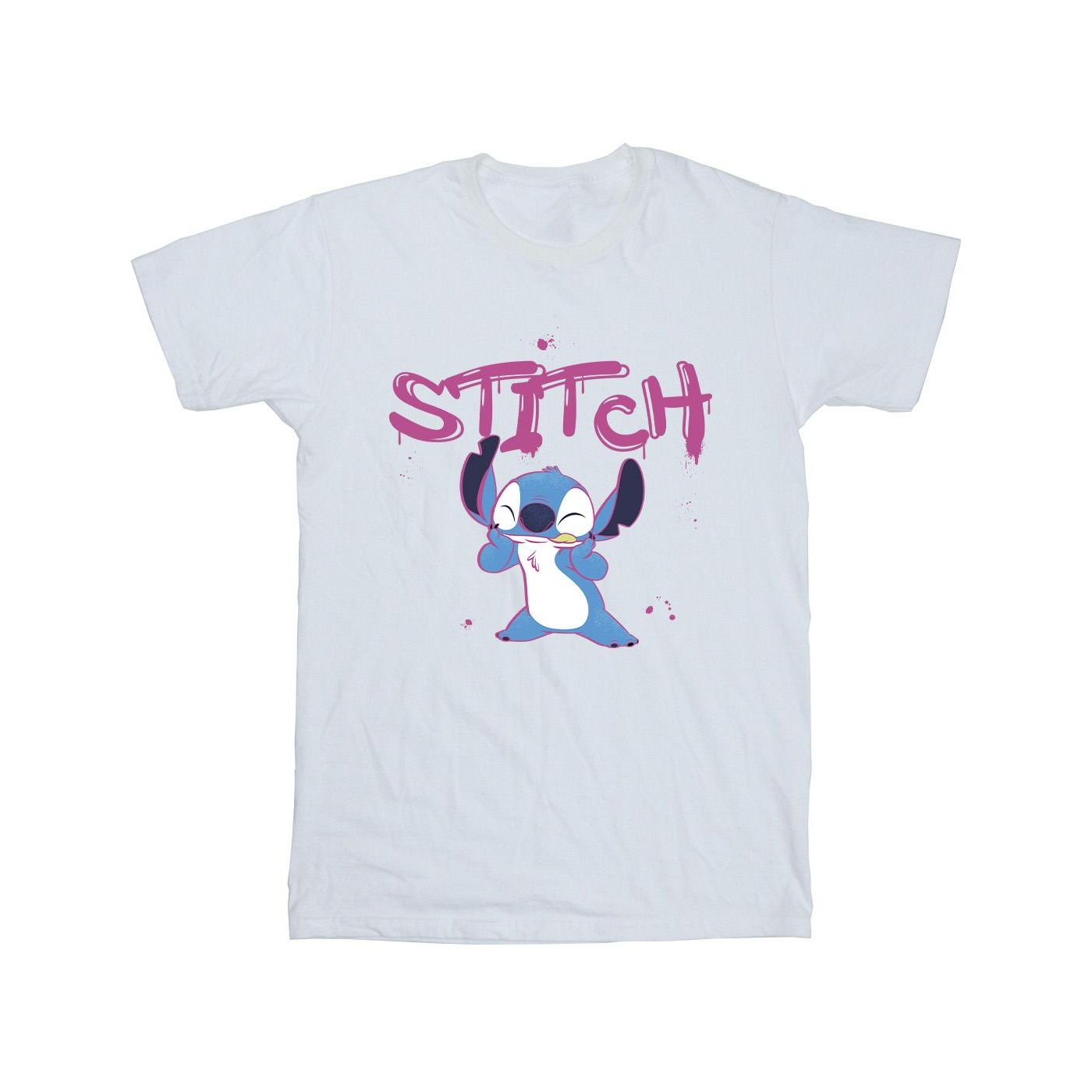 Thumbnail - Disney - "Lilo And Stitch Graffiti" T-Shirt für Mädchen (Weiß)
