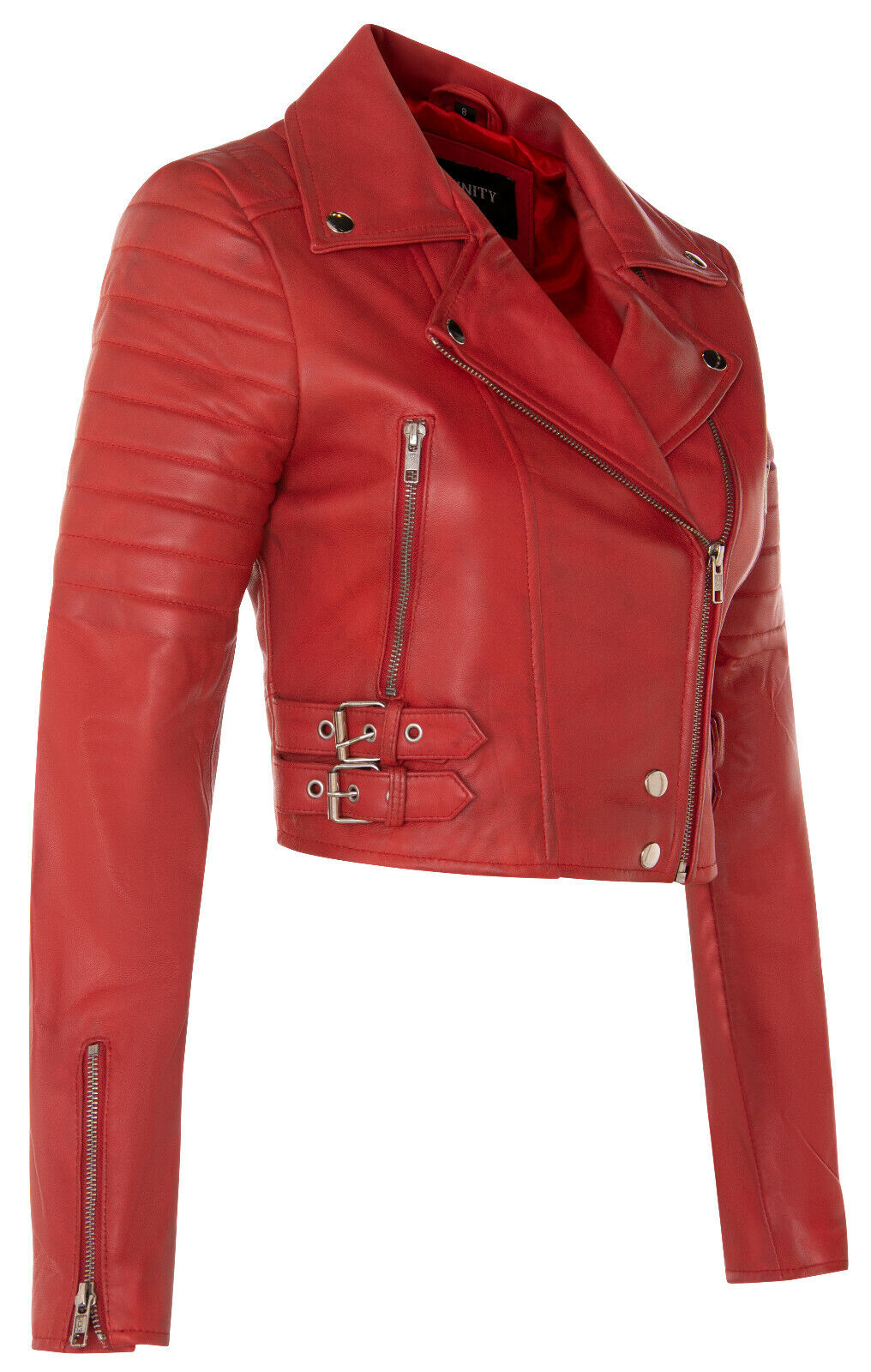 Infinity Leather Womens Brando Cropped Leather Jacket-Longtown skinnjackor dam – bild 2
