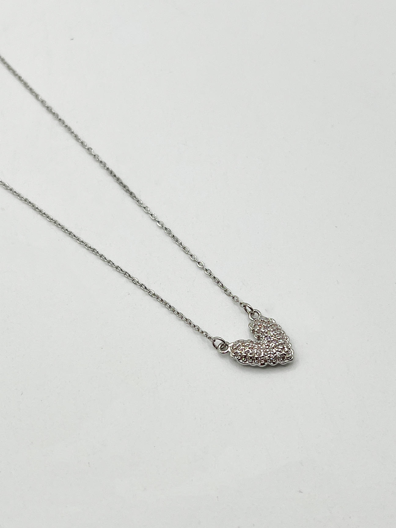 SVNX Womens Diamante Heart Pendant Necklace silver - One Size