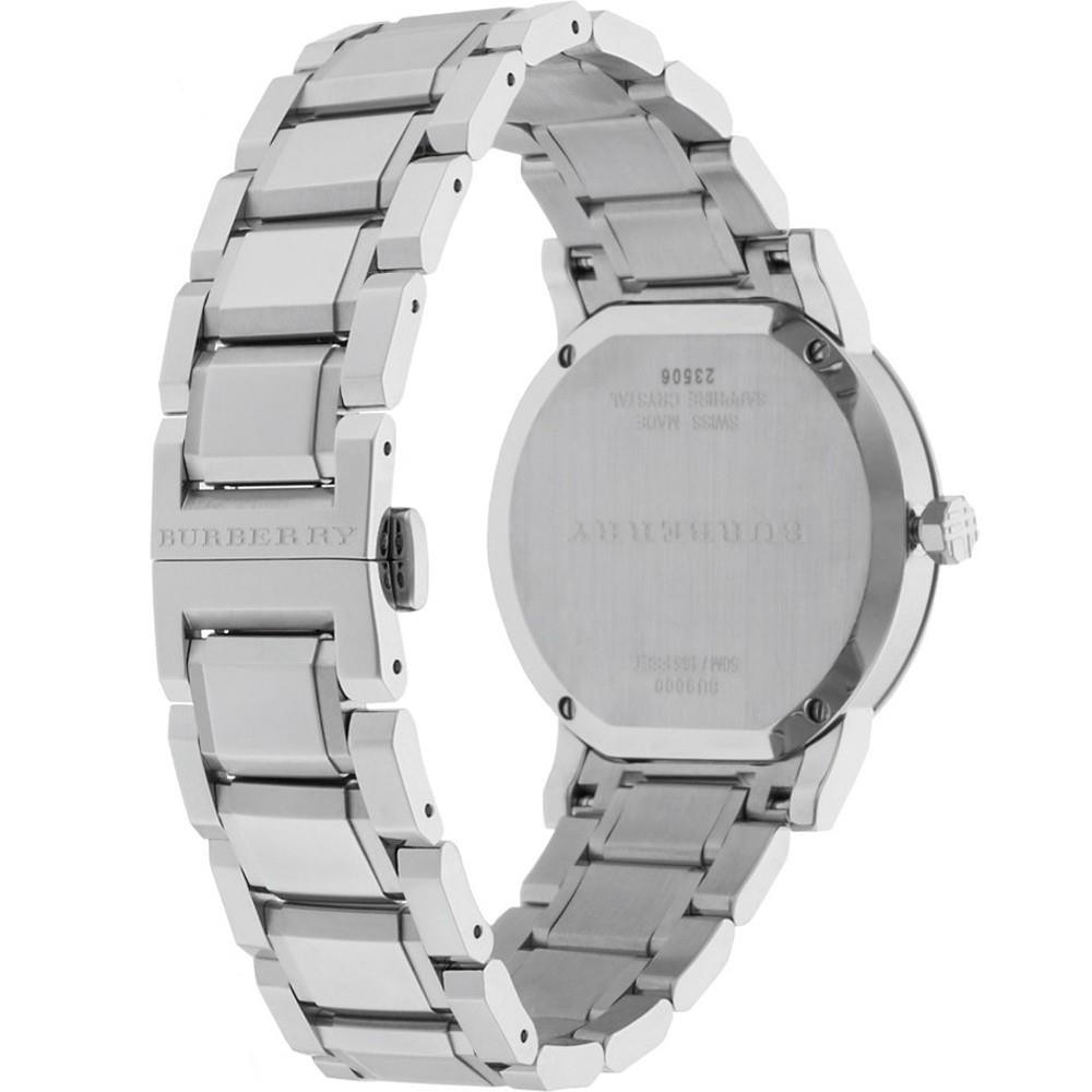 Burberry BU9000 Unisex-klocka i rostfritt stål med silver urtavla herr – bild 2