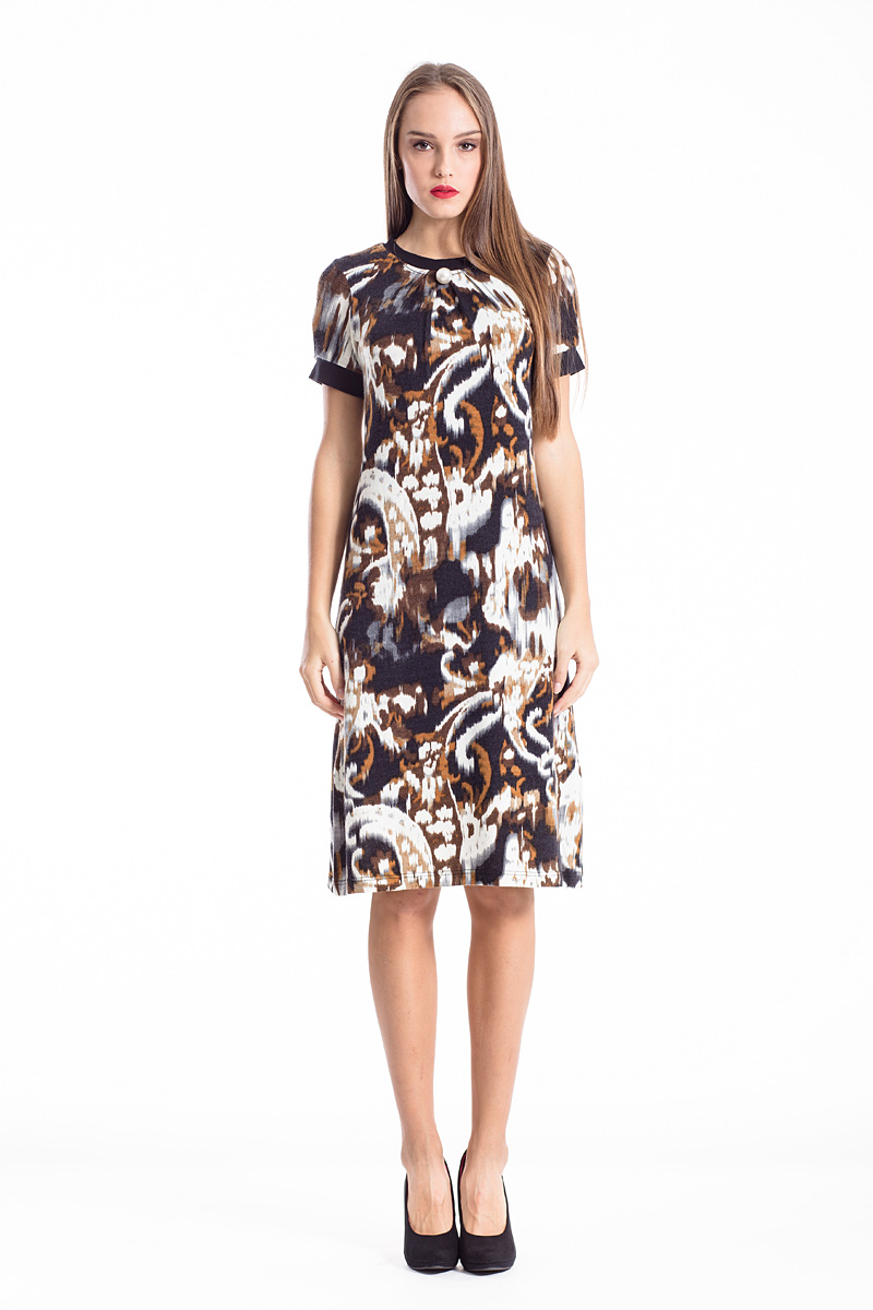 Allover-Druck A-Linien-Kleid EU 36 / UK 8