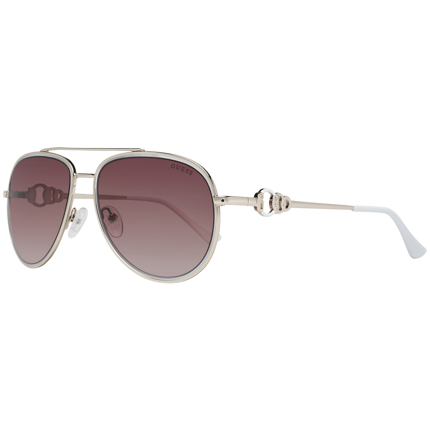 Thumbnail - Guess Pilotenbrille Damen Gold Braun Farbverlauf GF0344