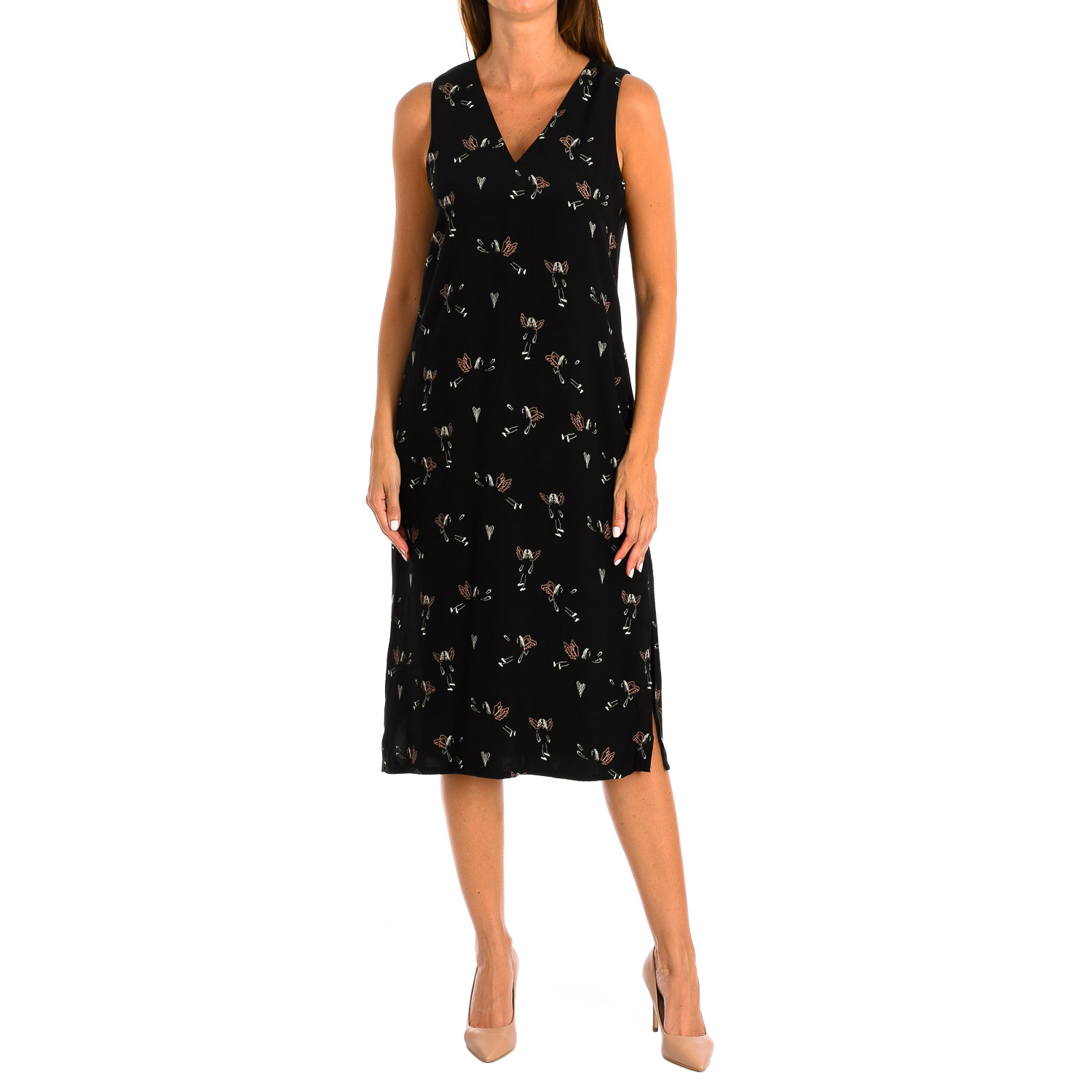 Karl Marc John Womens Sleeveless V-neck dress 8896 woman - Black - Size X-Small