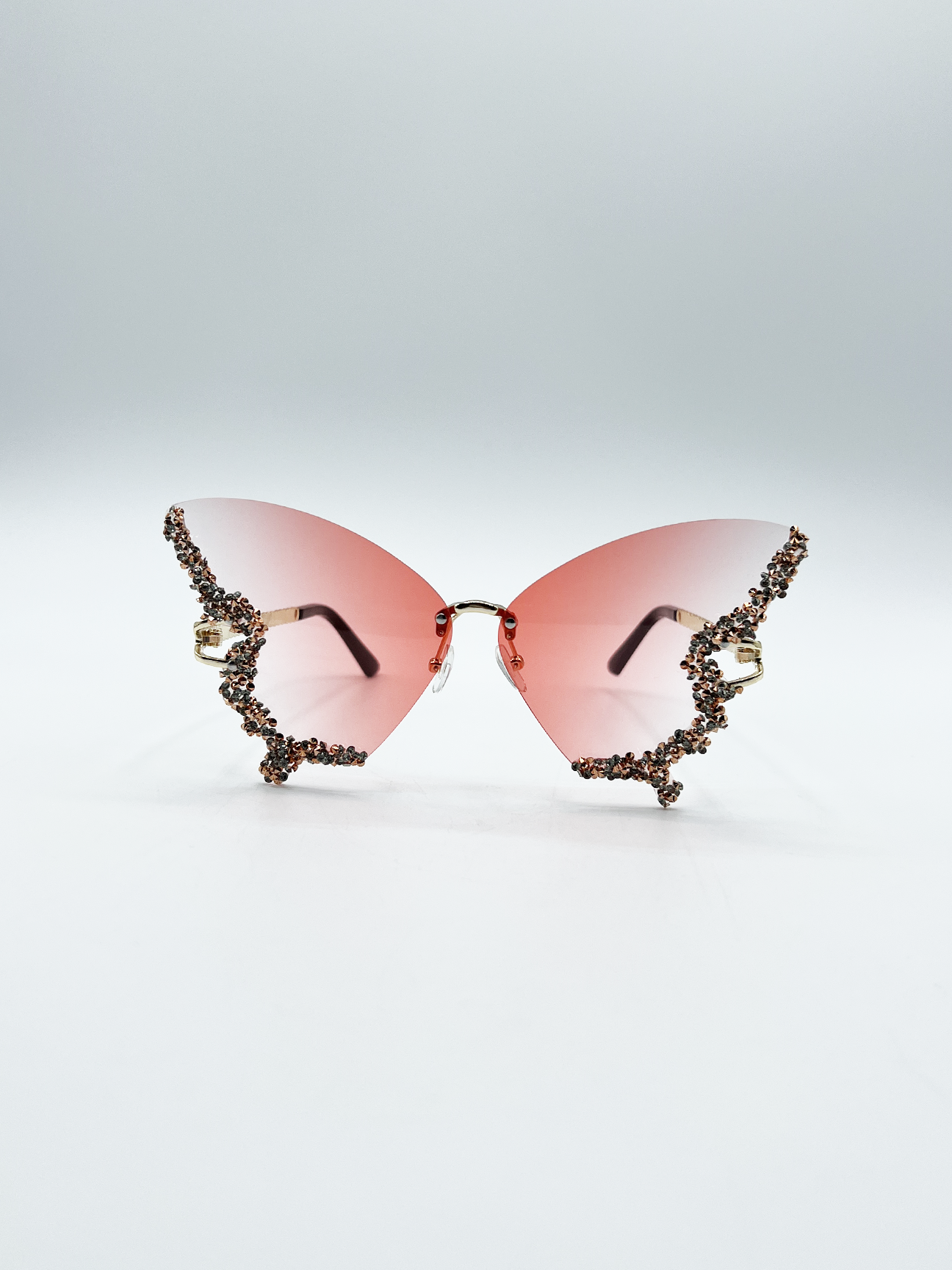 Svnx Women's Pink Butterfly Lens With Crystal Detail In Gradient - Image 3