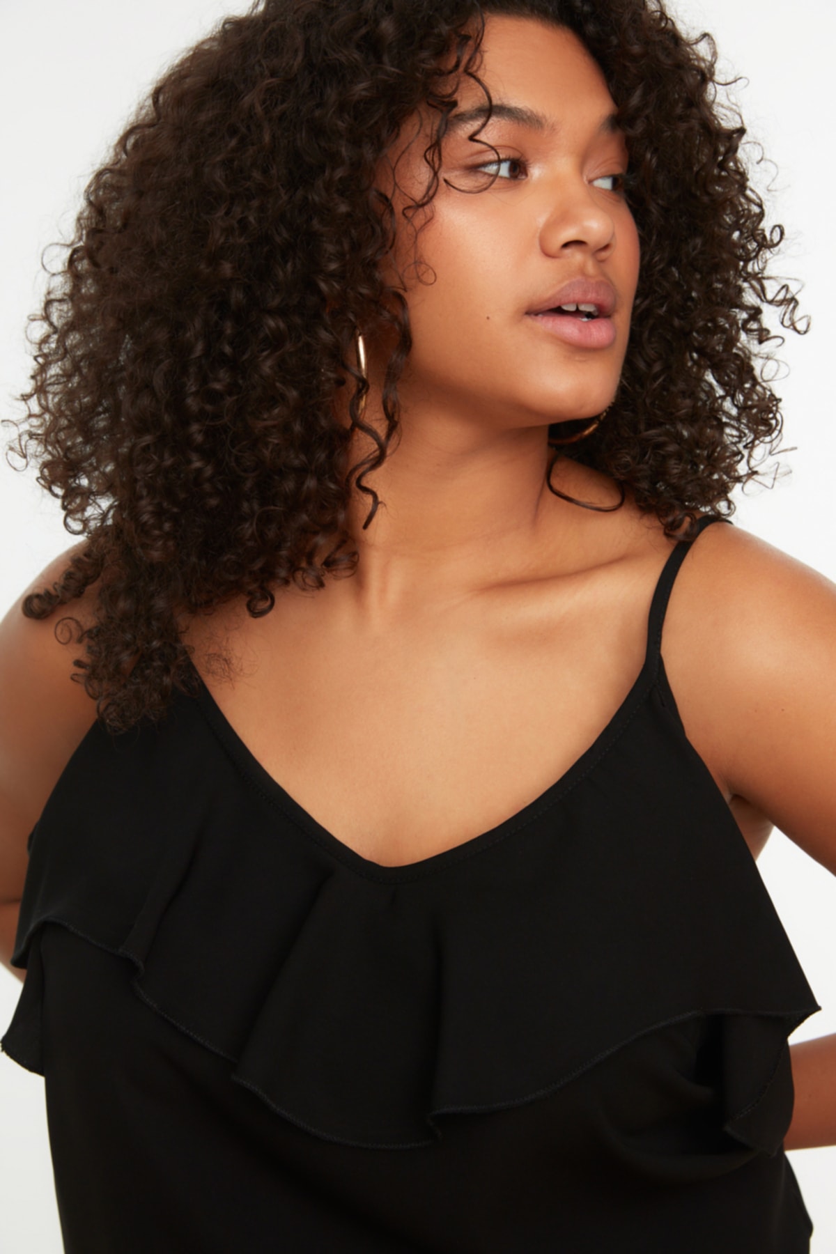Trendyol Curve Trendyol Dam Spaghetti Band Enkel Plus Size Blus – bild 2