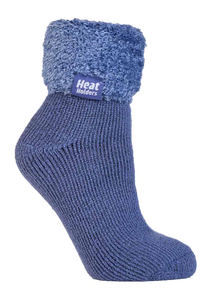 Thumbnail - Rutschfeste, niedrig geschnittene Thermo-Slipper-Bettsocken für Damen mit Griffen