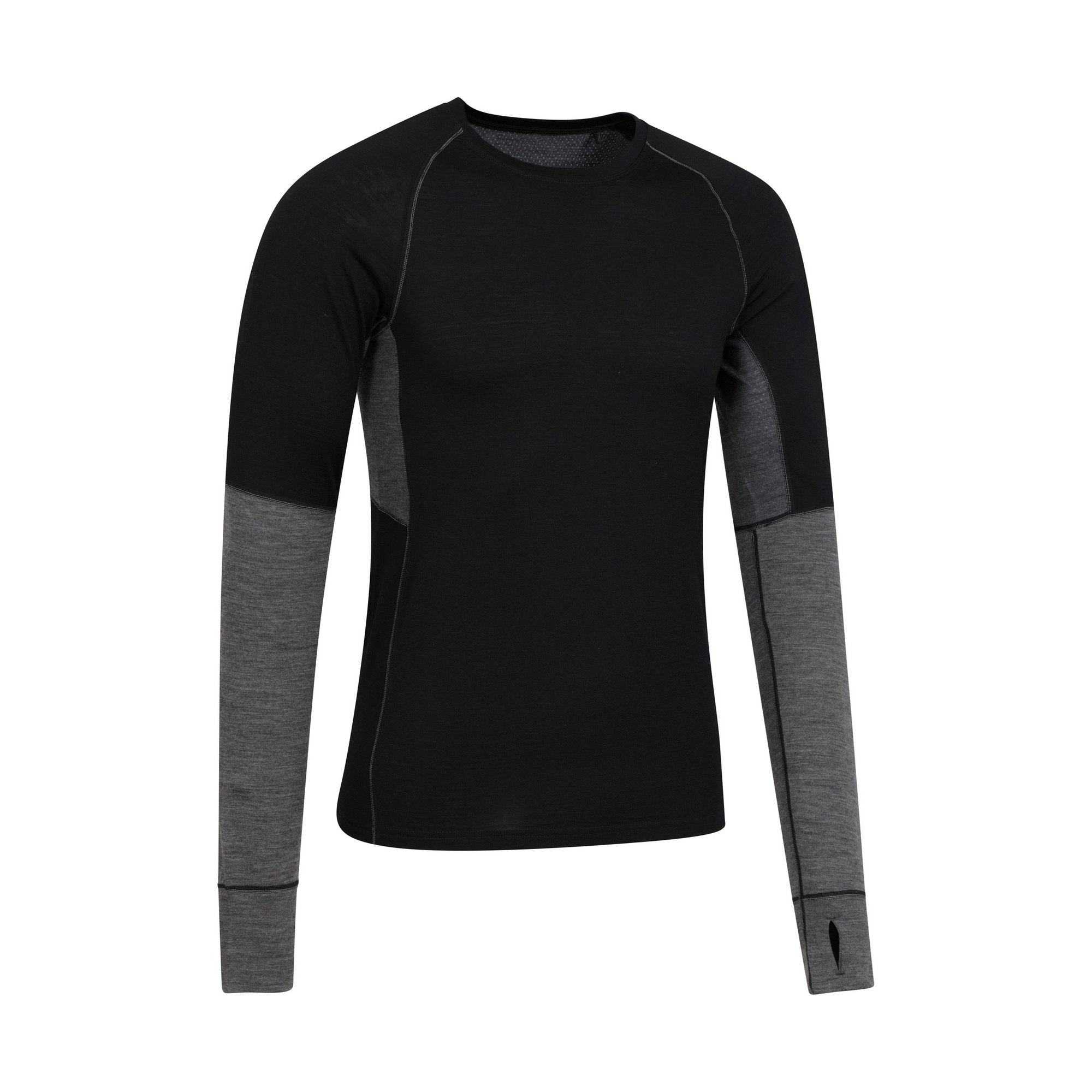 Mountain Warehou Mens Ultra Merino Wool rundhalsad underställströja (svart) herr – bild 2