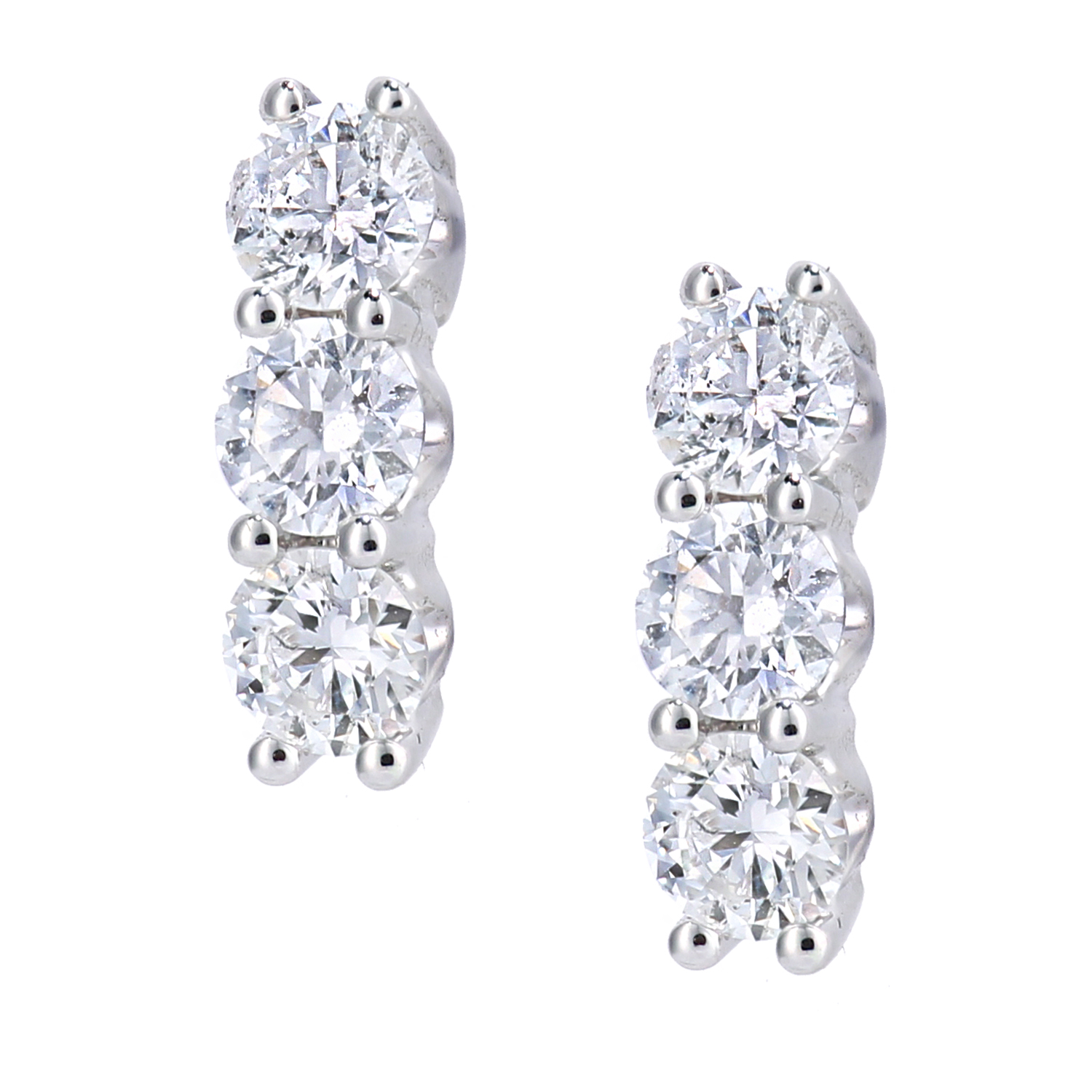 Diamant L’Eternel Womens 18ct White Gold Diamond Trilogy Earrings, 0.50ct – One Size