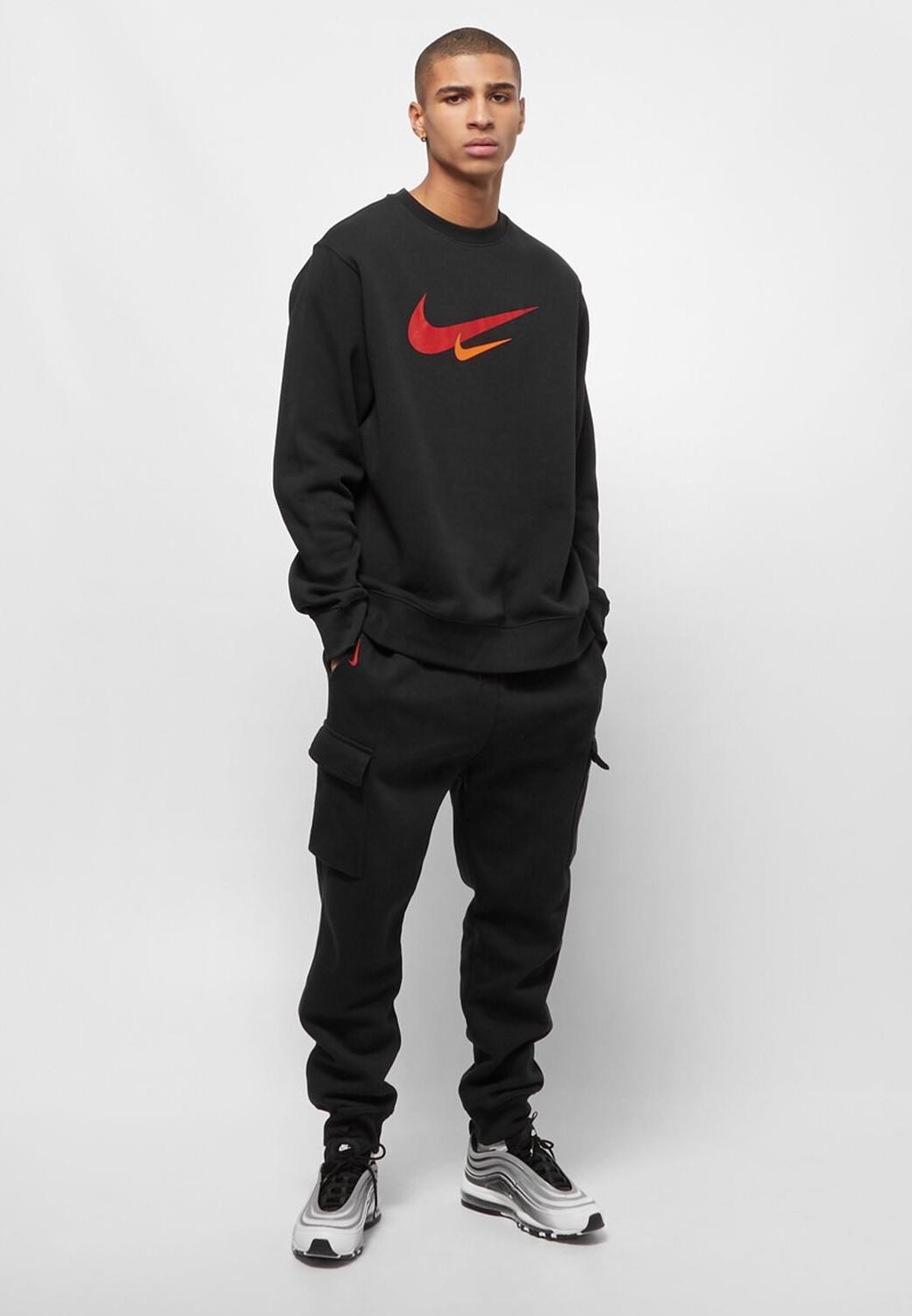 Thumbnail - Nike Sportswear gedruckt zwei Swoosh Herren-Trainingsanzug in schwarz