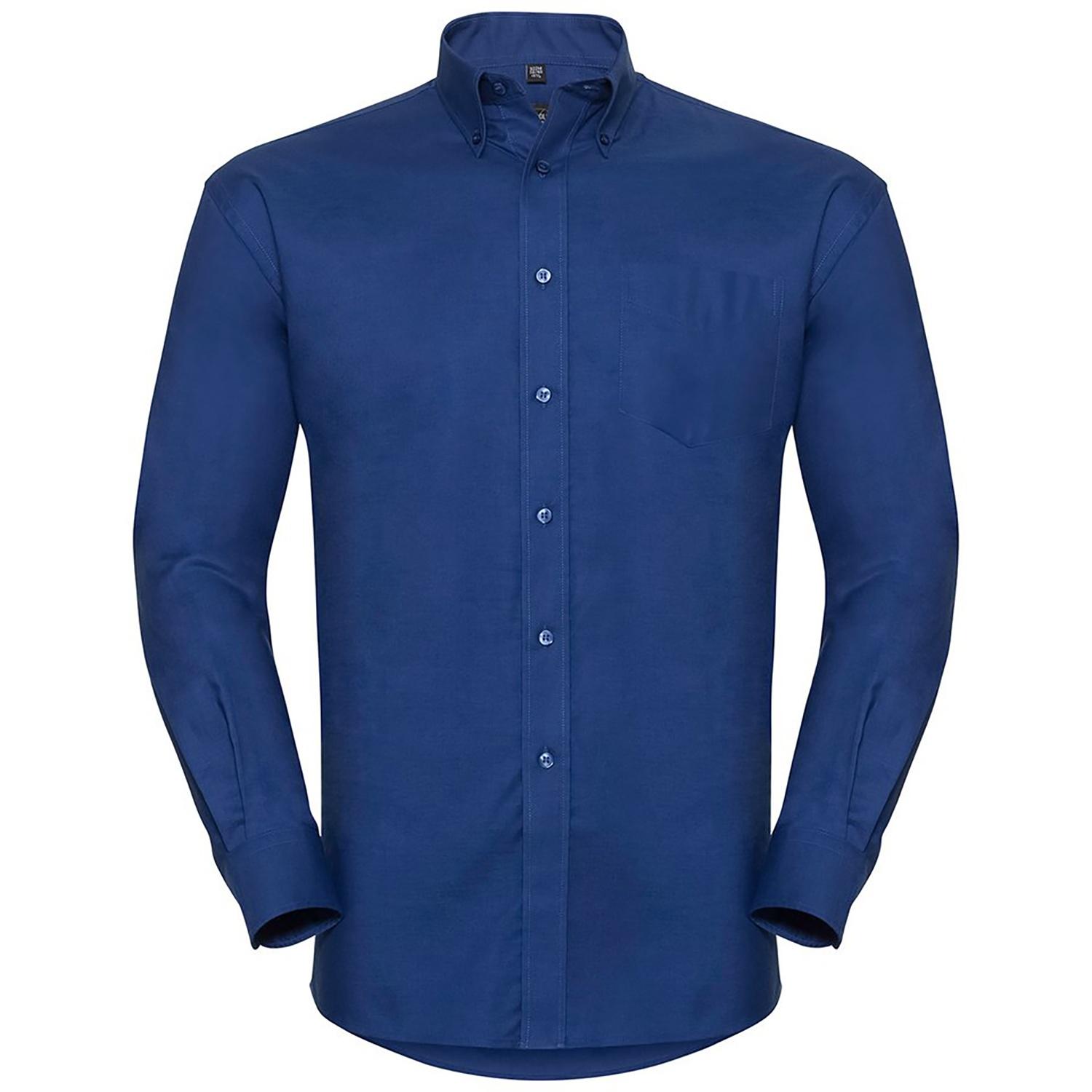 Russell Collectie Heren Lange Mouw Easy Care Oxford Shirt (Helder Koninklijk)