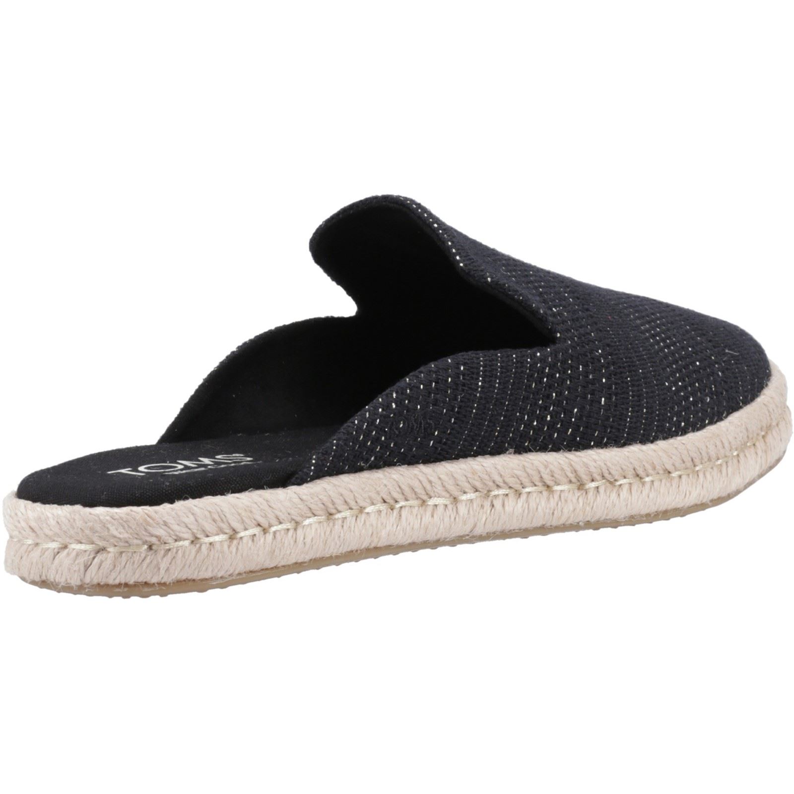 TOMS Santiago Mule Textile Damskor Svart Metallic Tofflor – bild 2