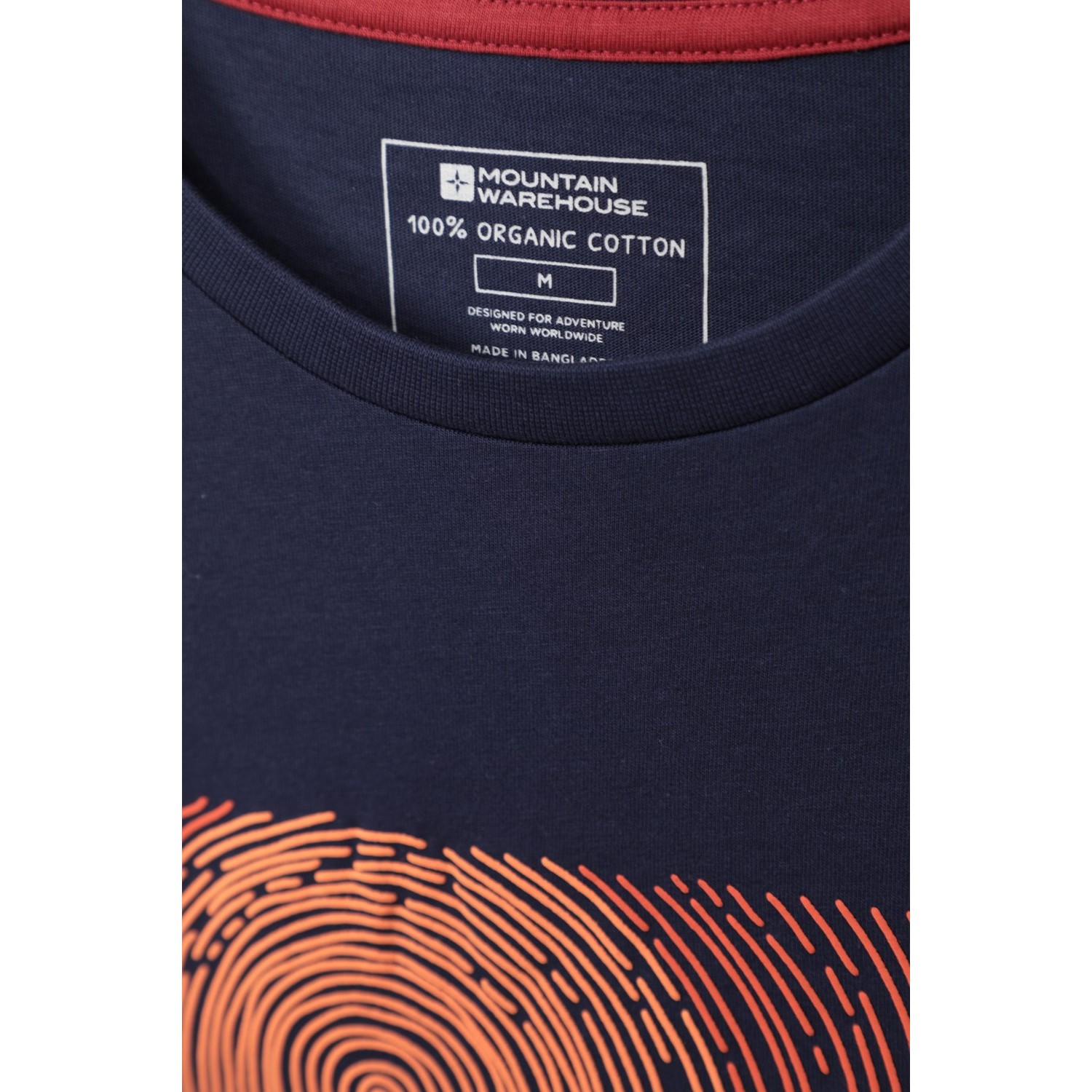 Mountain Warehou Mens Tidal Wave T-shirt i ekologisk bomull (Marin) herr – bild 2