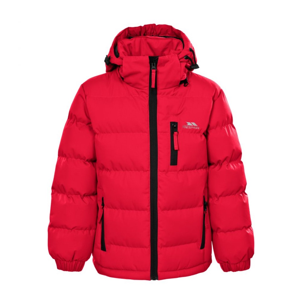 Trespass Boys Tuff Hooded Jacket - Red - Size 7-8Y