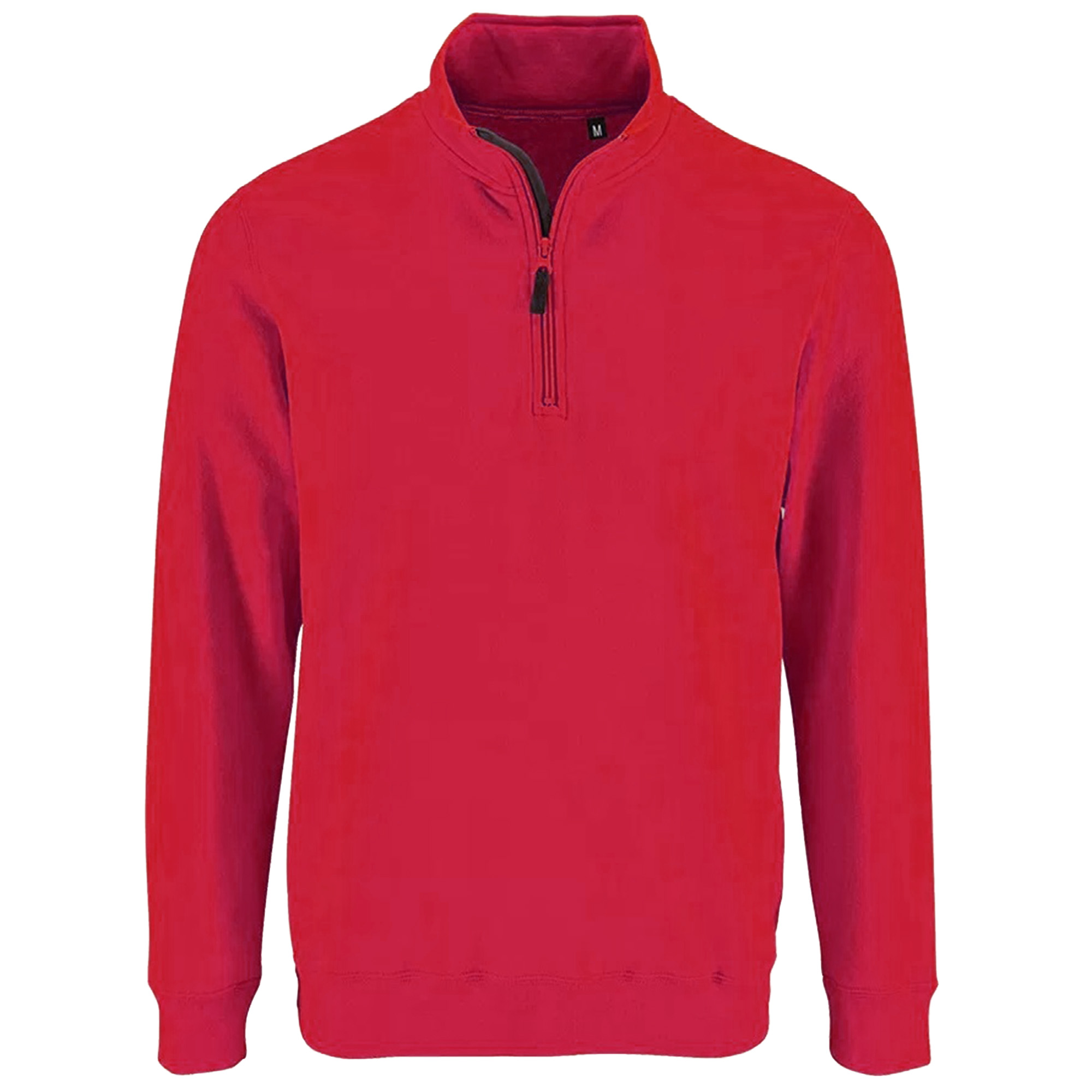 SOLS Mens Stan Contrast Zip Neck Sweatshirt (Red) - Size Medium