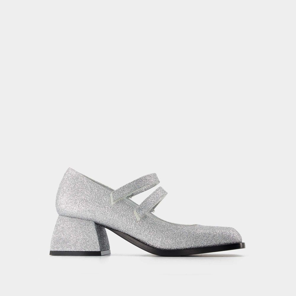 Bulla Bacara Pumps Silverglitter Läder