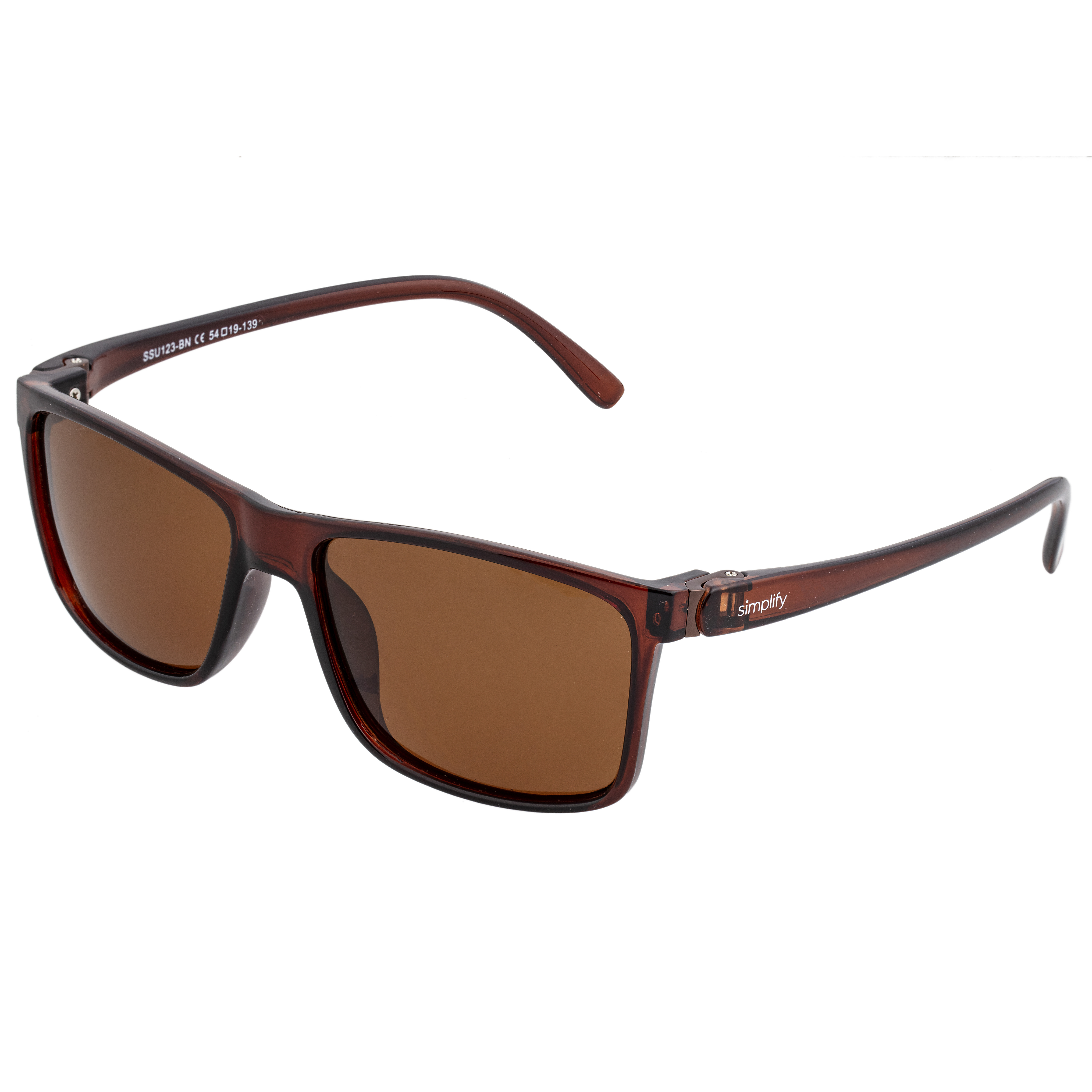 Simplify Unisex Ellis Polarized Sunglasses - Brown Stainless Steel - One Size