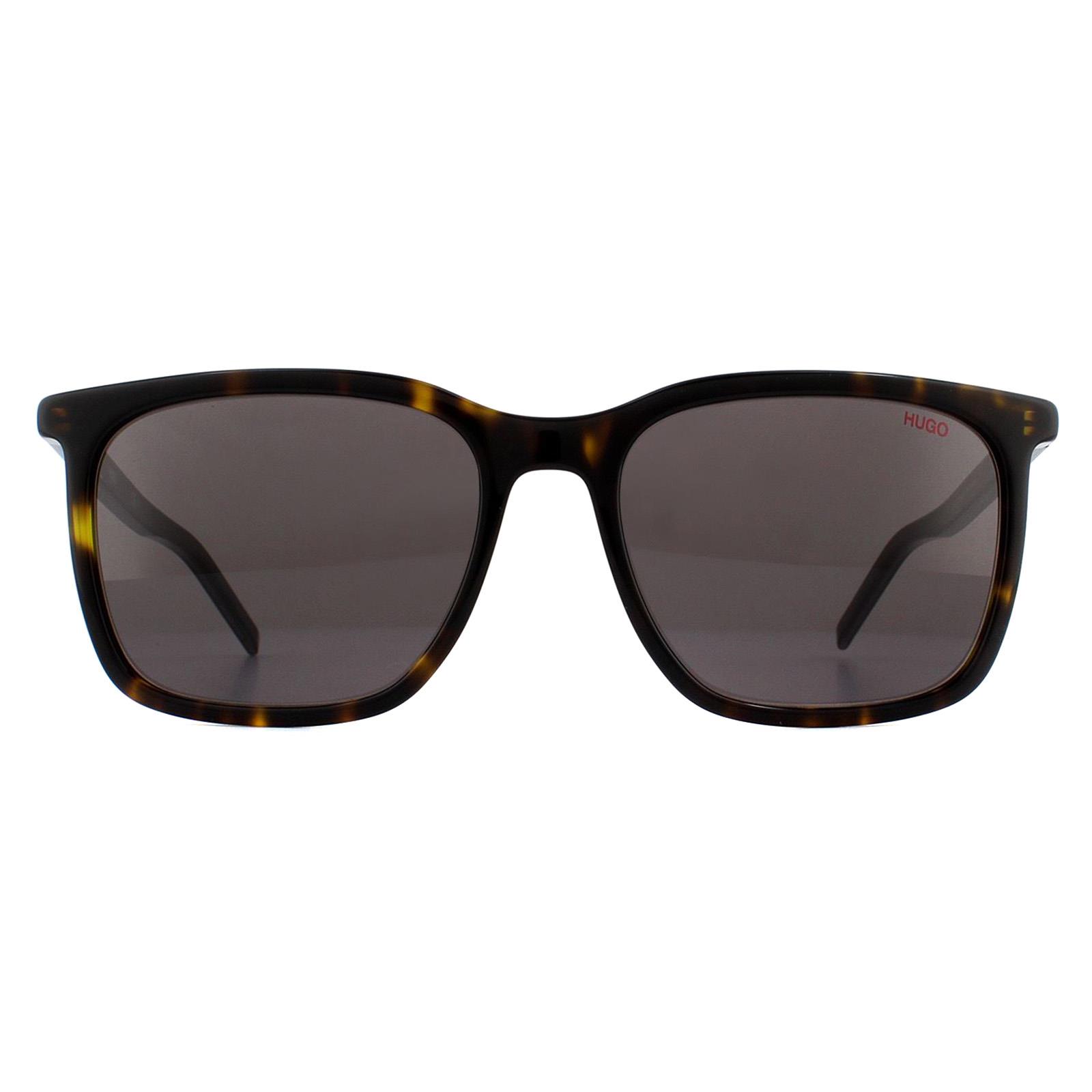Thumbnail - Hugo by Hugo Boss Square Mens Havanna Grau Grau Sonnenbrille