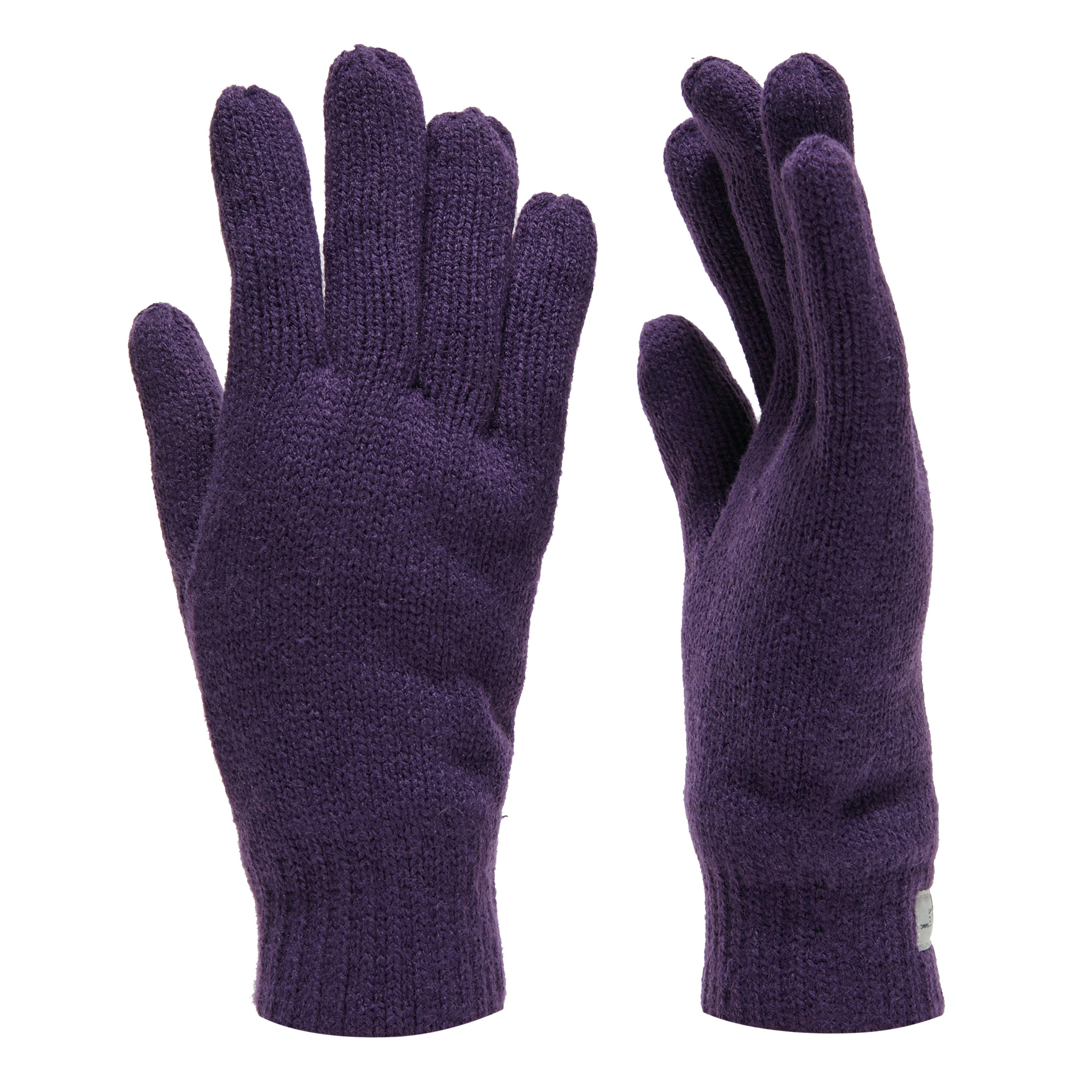 Peter Storm Unisex Double Layered Thinsulate Knit Cold Weather Gloves for Men and Women - Purple - Size Small/Medium